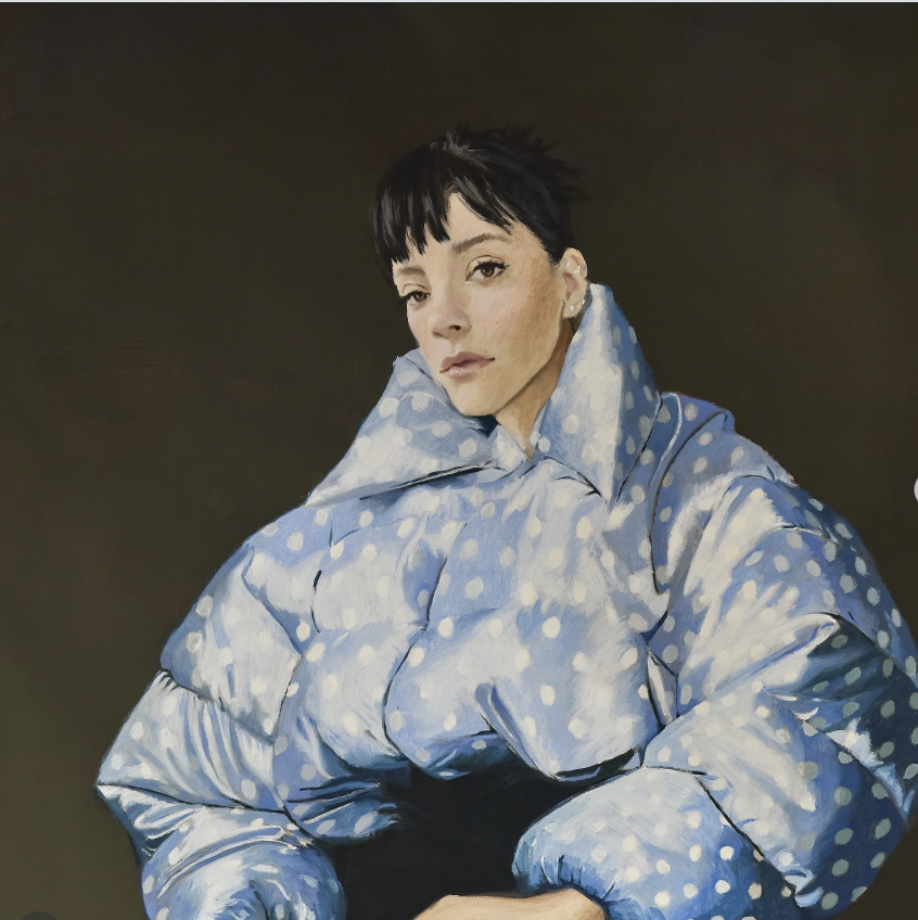 Lily Allen painted by Nieves González, West End Girl album cover
