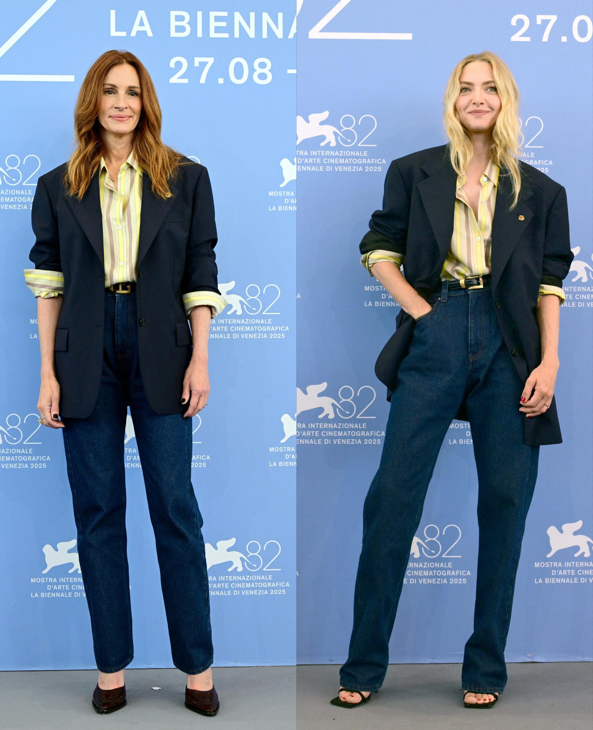 Portrait of actors Julia Roberts and Amanda Seyfried at the Venice Film Festival by photographer Tiziana Fabi/AFP, and courtesy of Getty Images