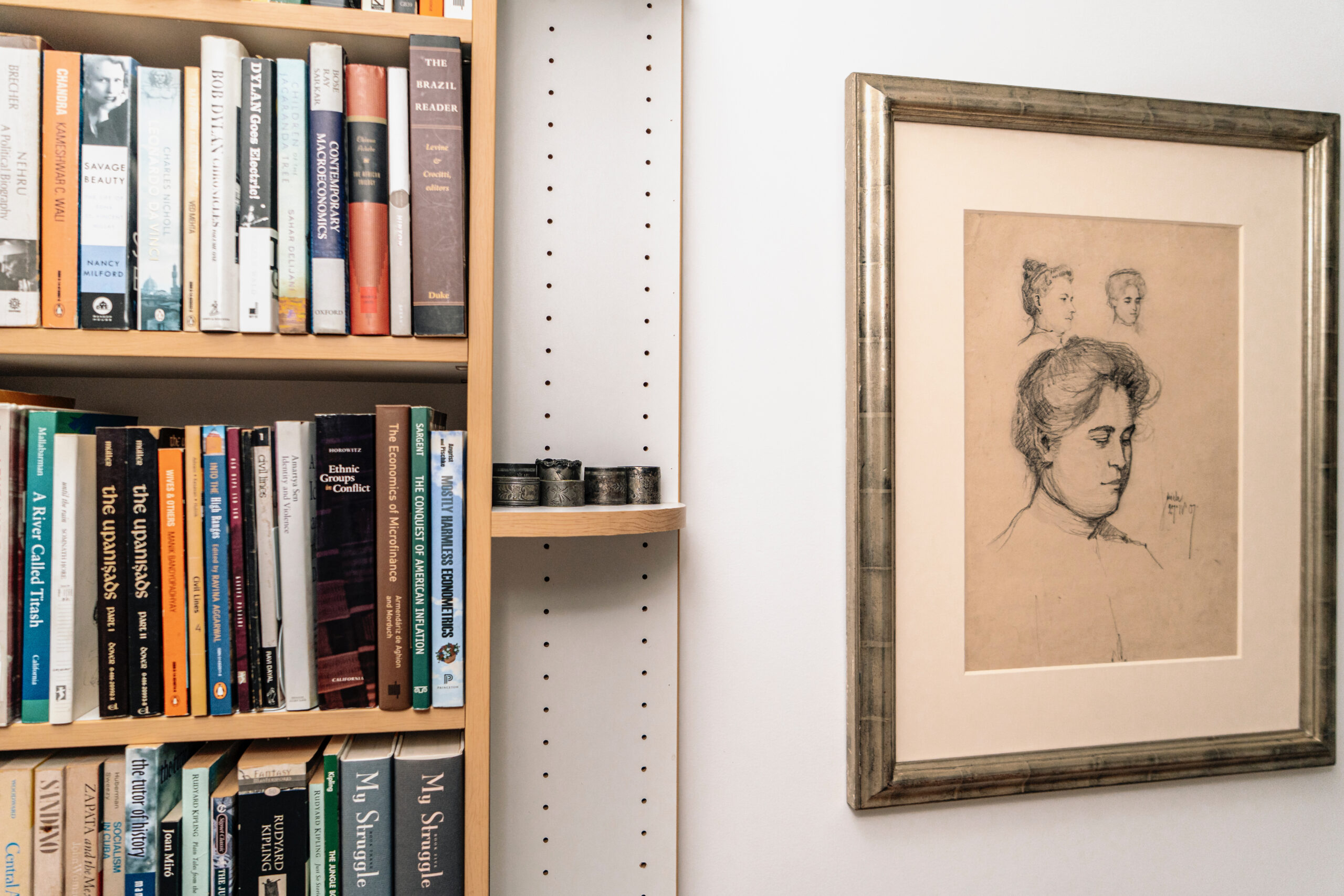 Portrait of Egon Schiele's Three Studies of a Woman's Head charcoal on paper work