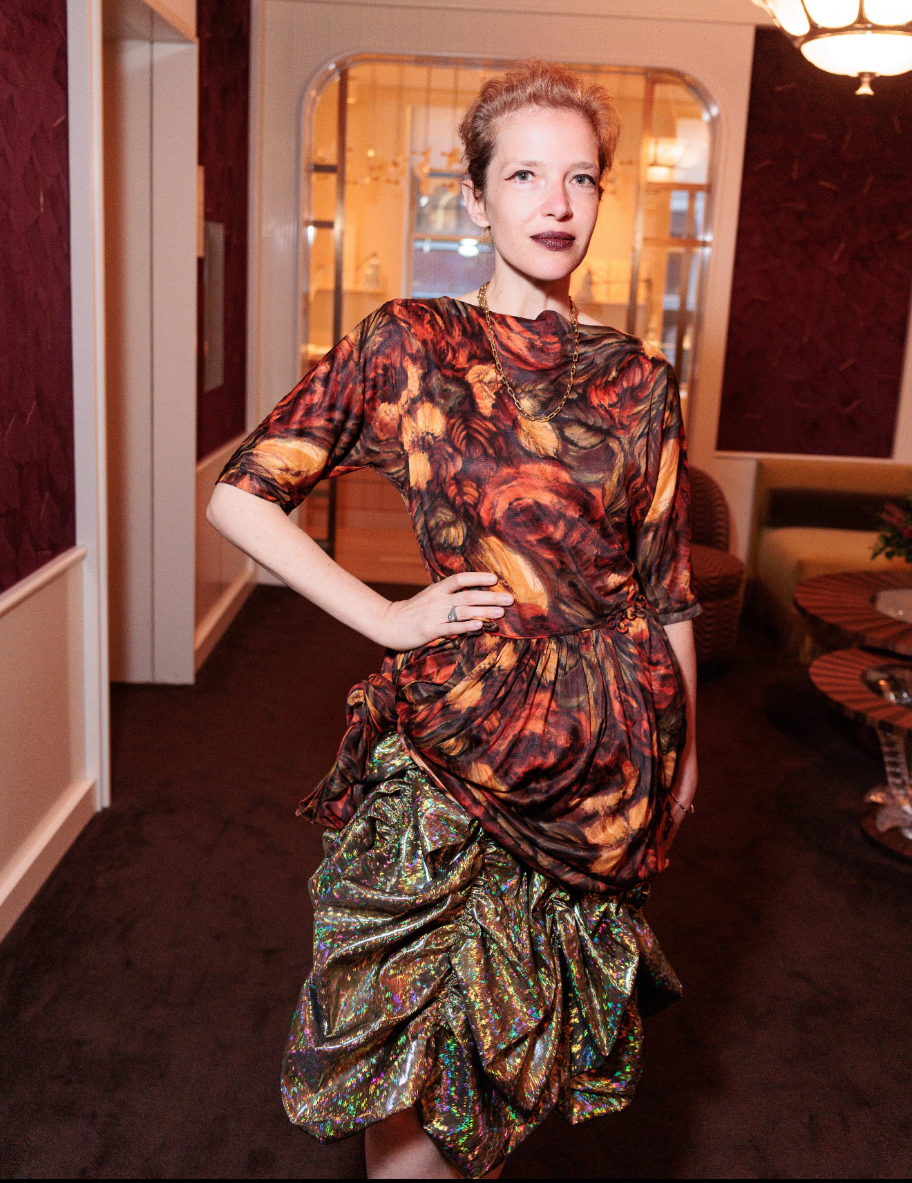 Designer Batsheva Hay in a vintage look from the Grand Bazaar NYC
