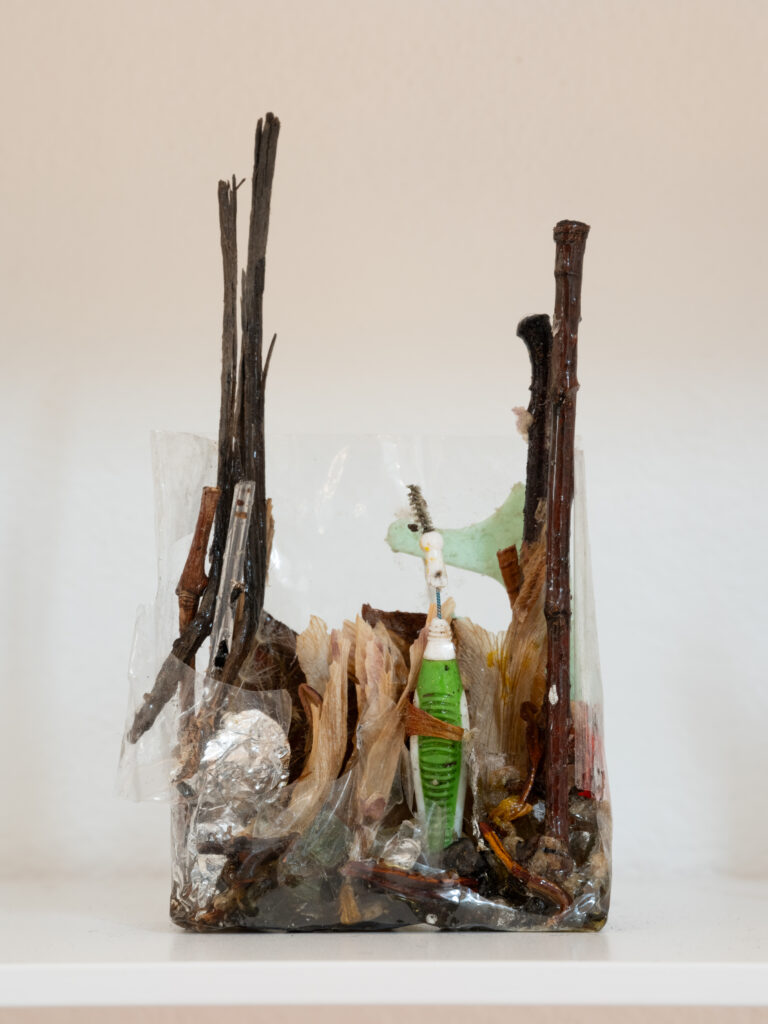 Assemblage artwork by Yuji Agematsu at the Judd Foundation
