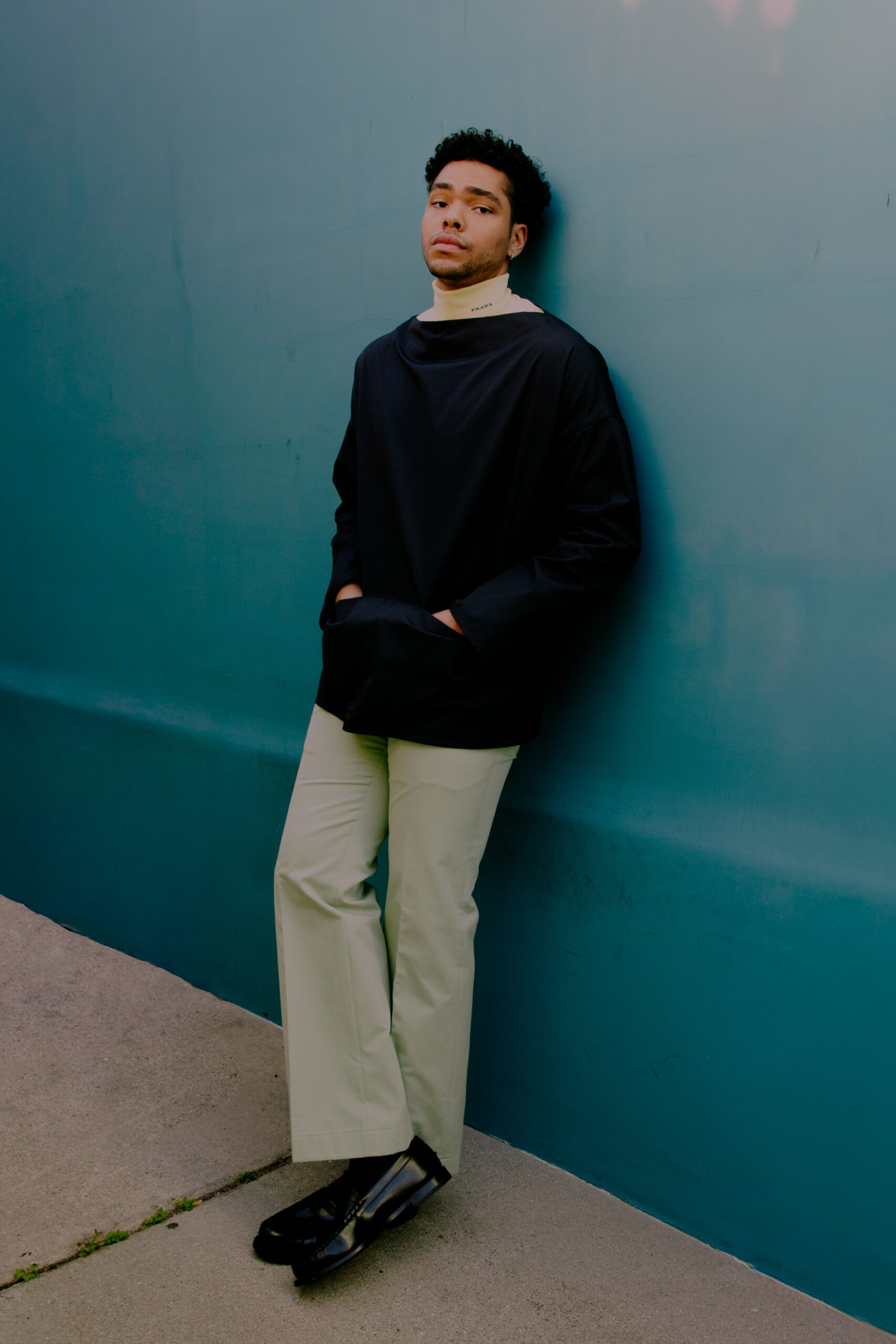 Actor Nicholas Duvernay, star of Reminders of Him and White Lotus season 3, wears a full Prada look in Los Angeles