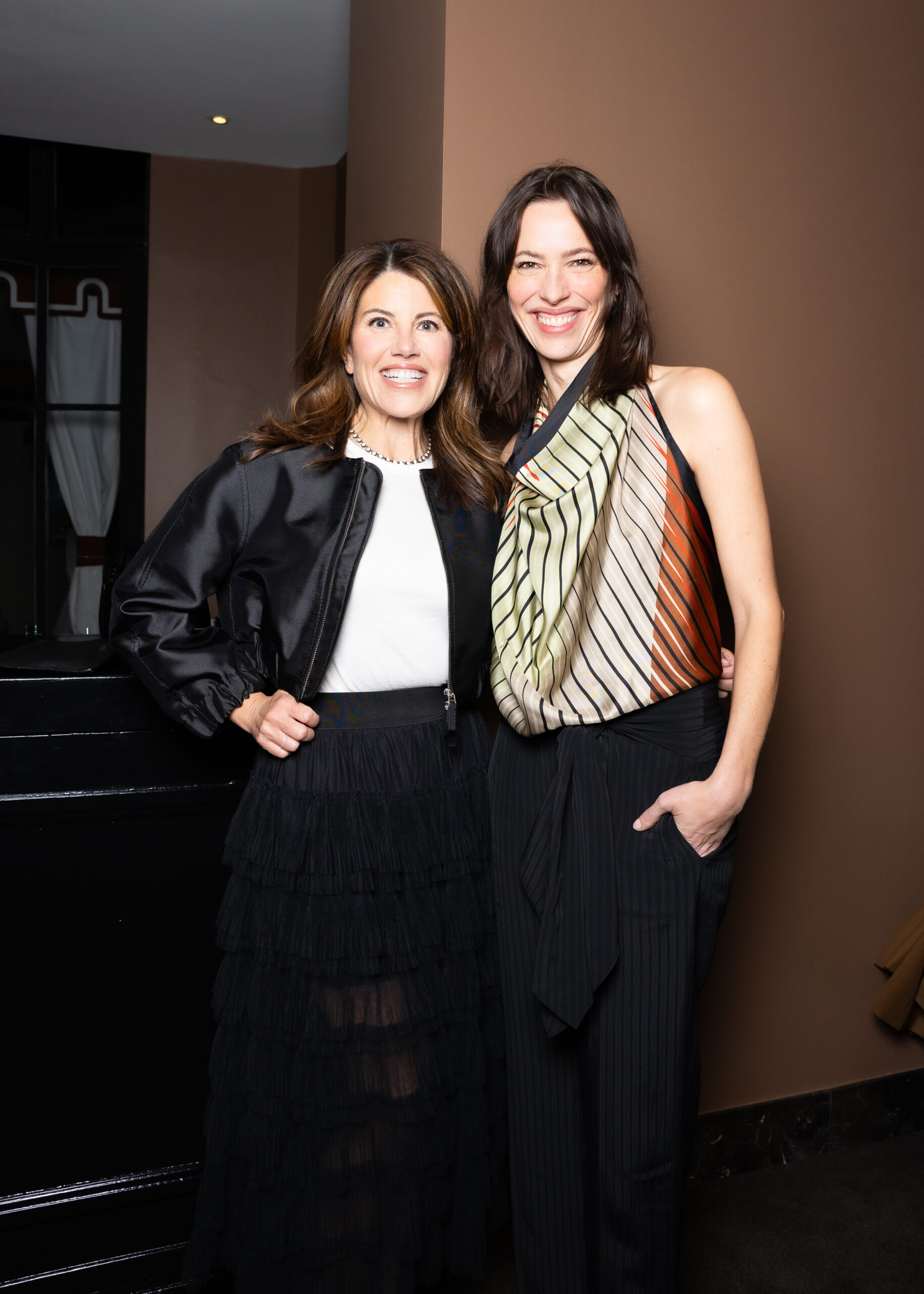 Monica Lewinsky and actress Rebecca Hall at a party in Los Angeles.