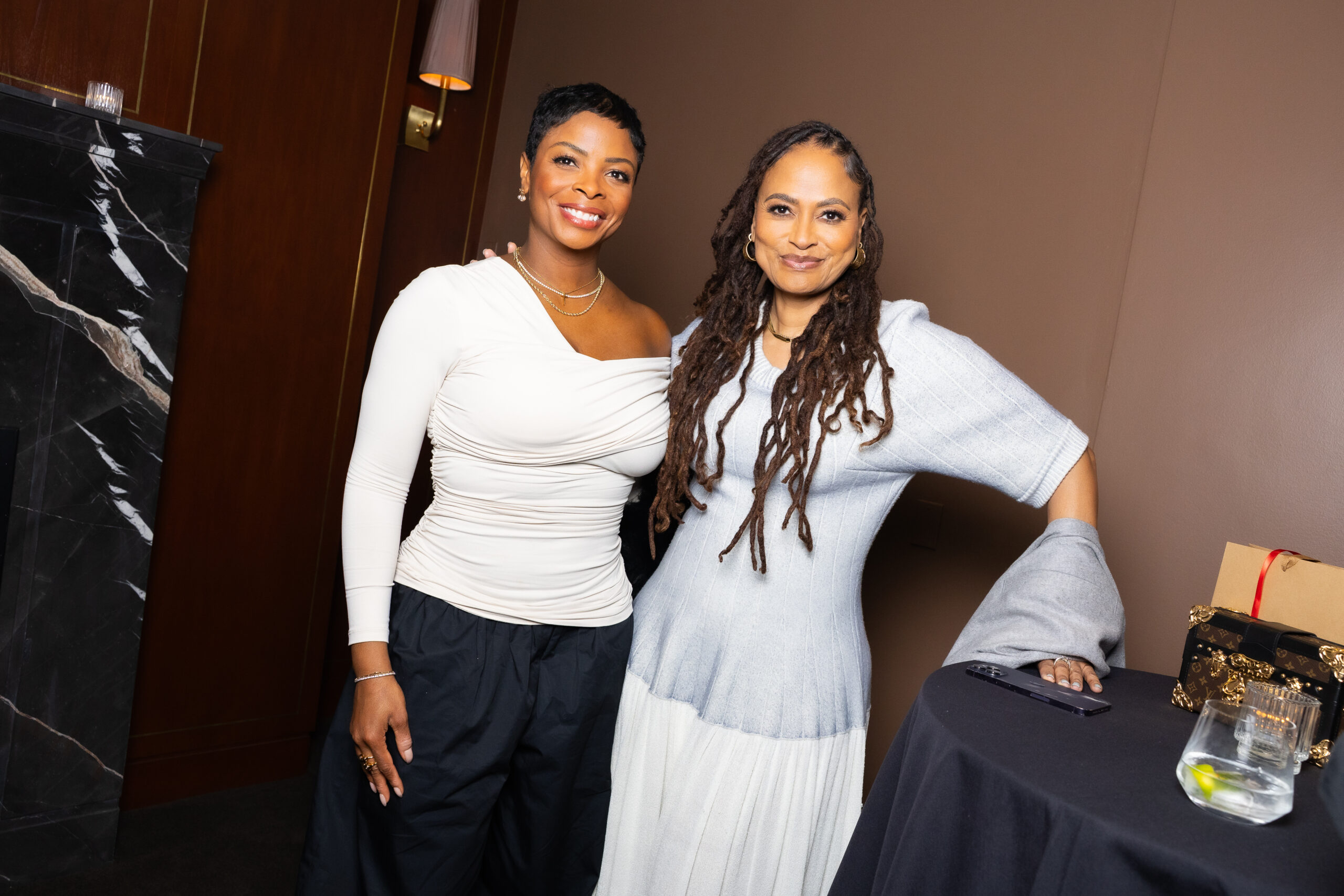 Actress Janelle James and director Ava DuVernay at a party in Los Angeles.