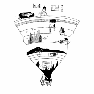 Anger, limbo, lust, heresy, violence, fraud, trechery, glutton, and greed, 9 Rings of Artist Housing Hell