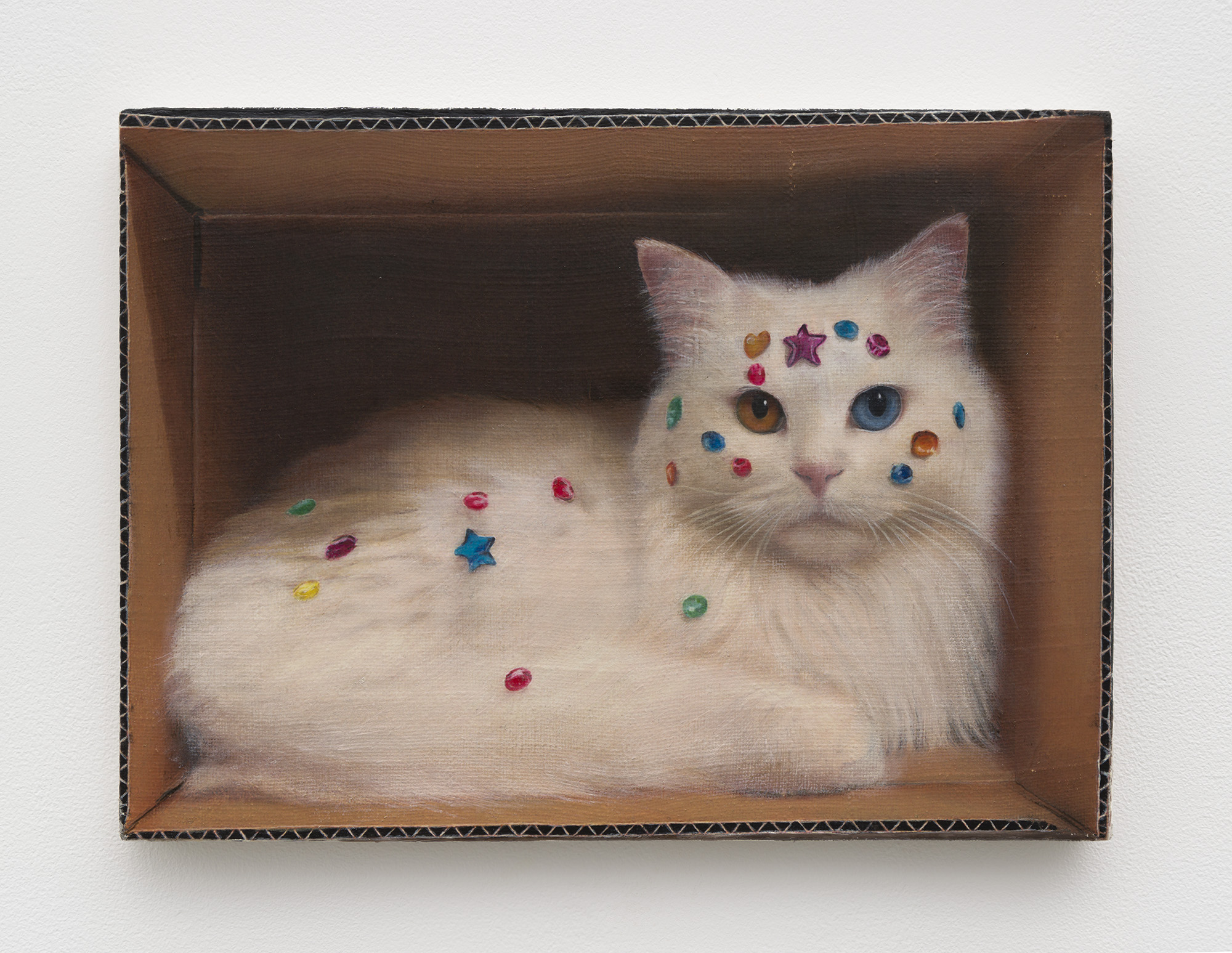 Joseph Jones, White cat with gemstones, 2026