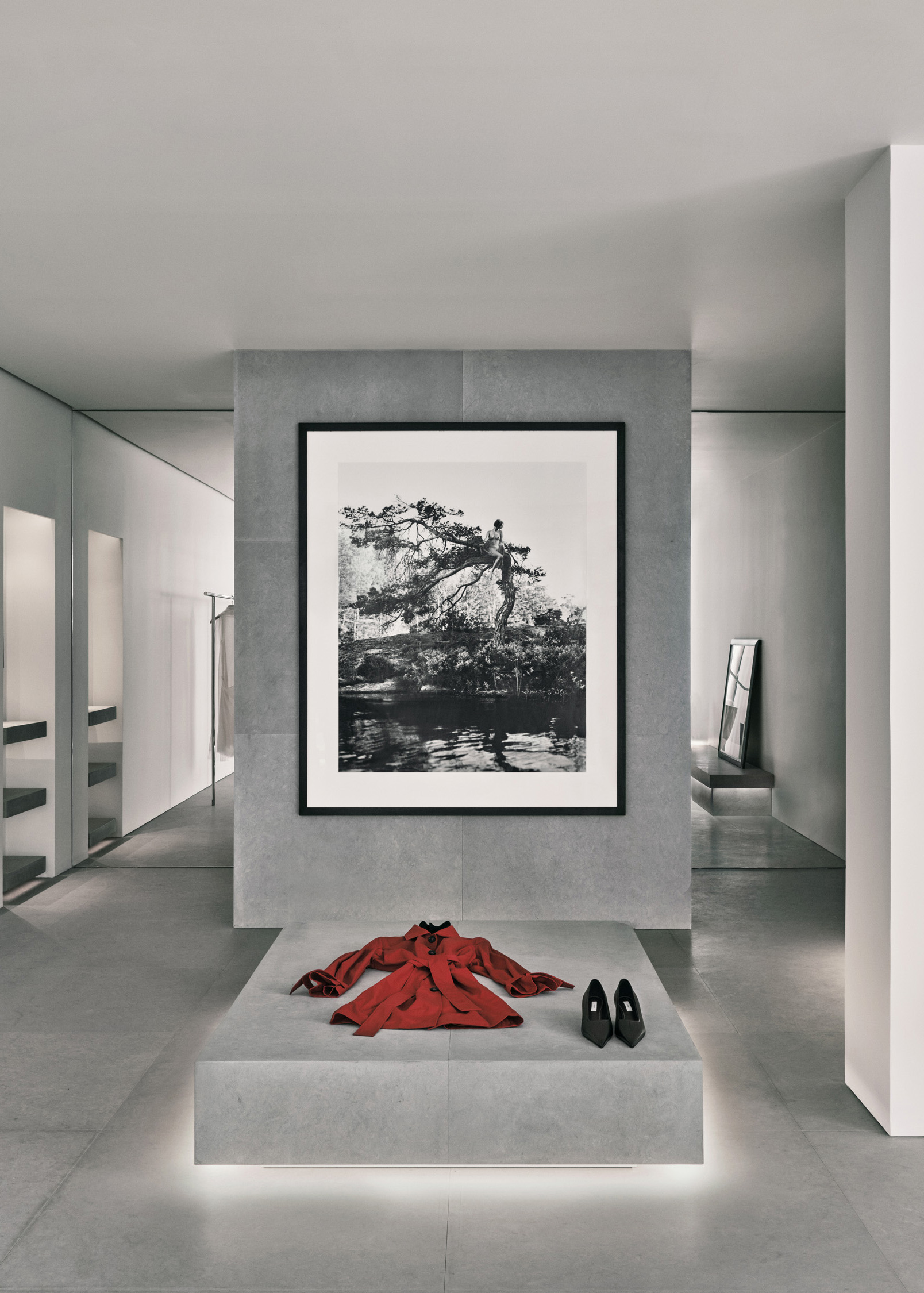 Toteme Paris Flagship with black and white photography by Mikael Jansson, image courtesy of Toteme
