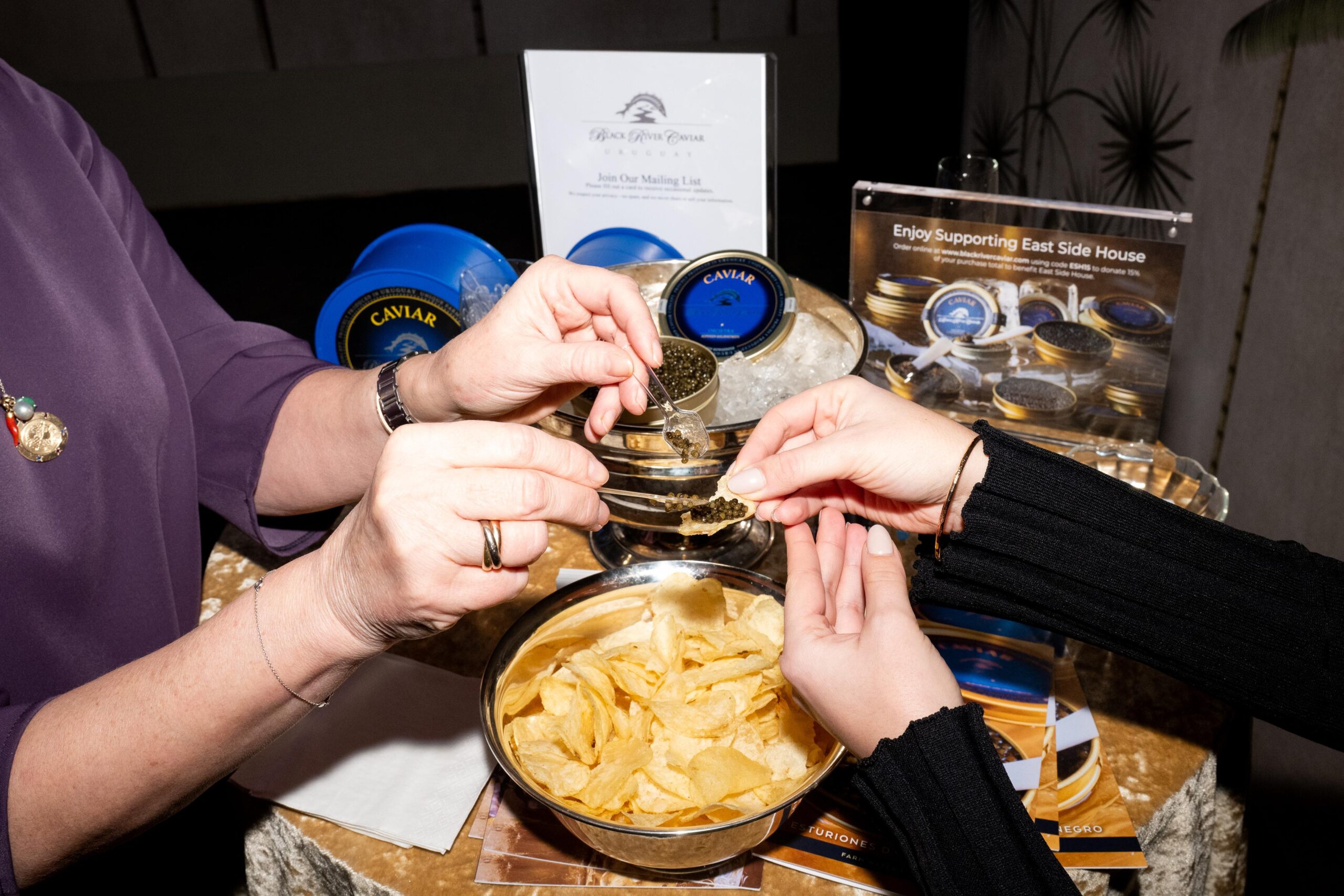 The Winter Show, caviar and potato chips