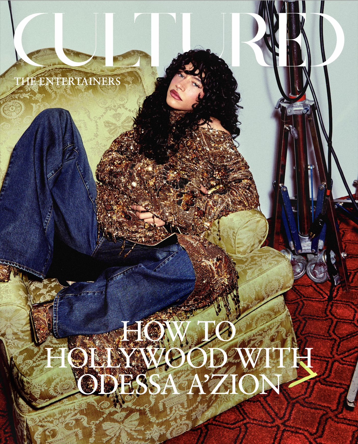 Marty Supreme actress Odessa A'zion in Los Angeles wearing Gucci.