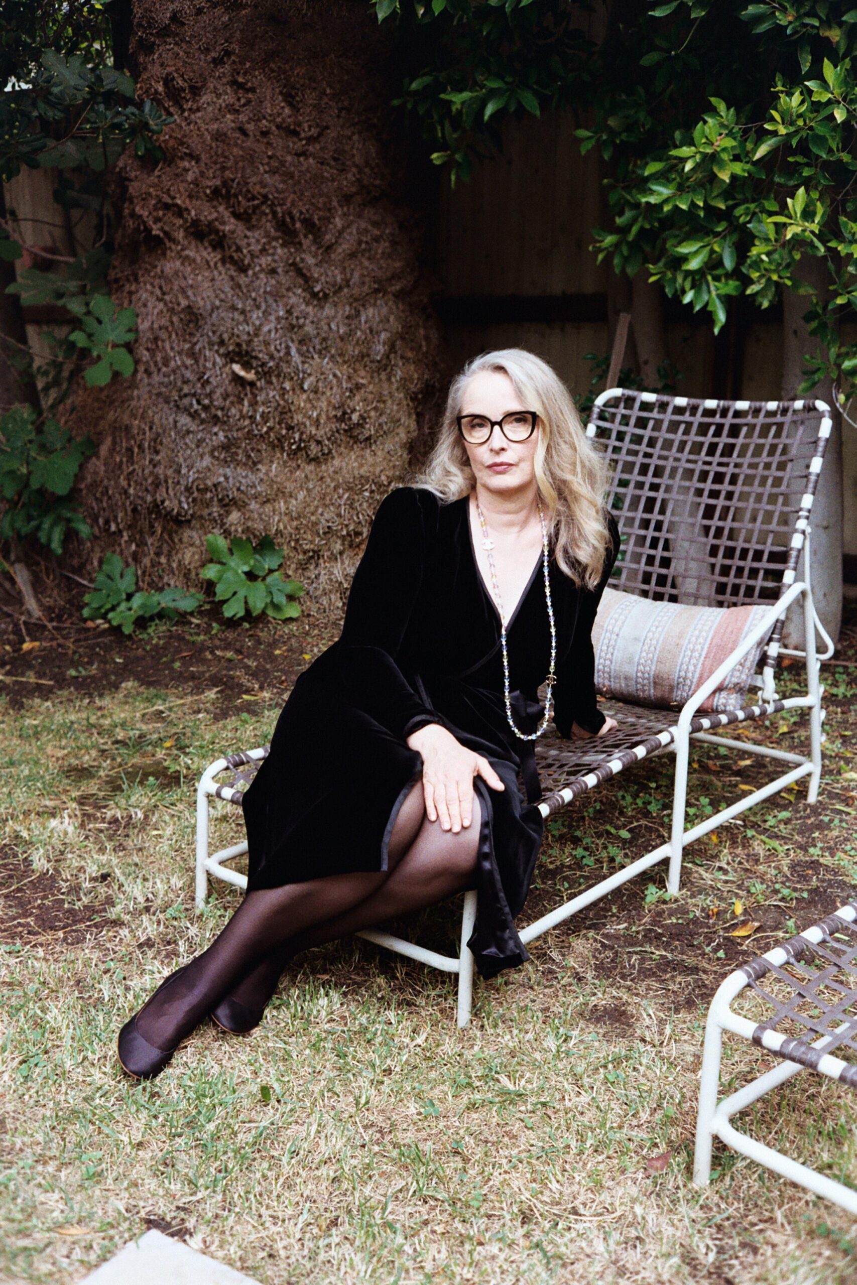 Julie Delpy wears an archive Saint Laurent dress, archive Isabel Marant shoes, and necklace by Chanel. Makeup by Kathy Jeung Hair by Christian Marc Production by Adam Bodenstein Production Management by Auriana Ehsani Photography Assistance by Tristan Hirsch