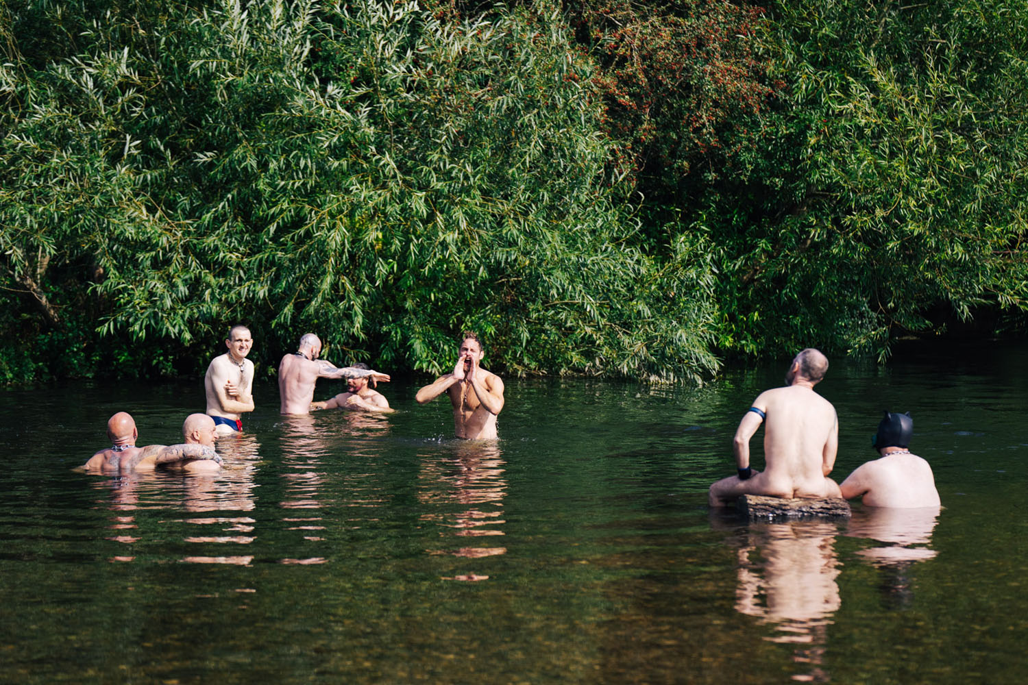 Film still from Biker romance A24 movie Pillion