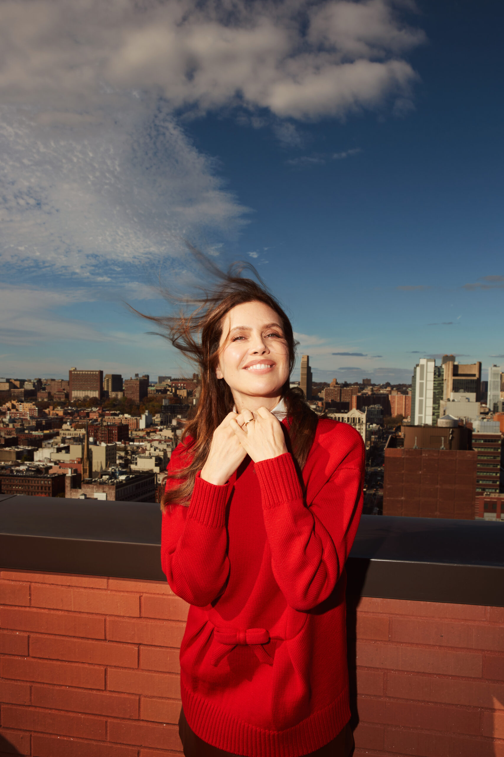 Art patron Dasha Zhukova on her roof.