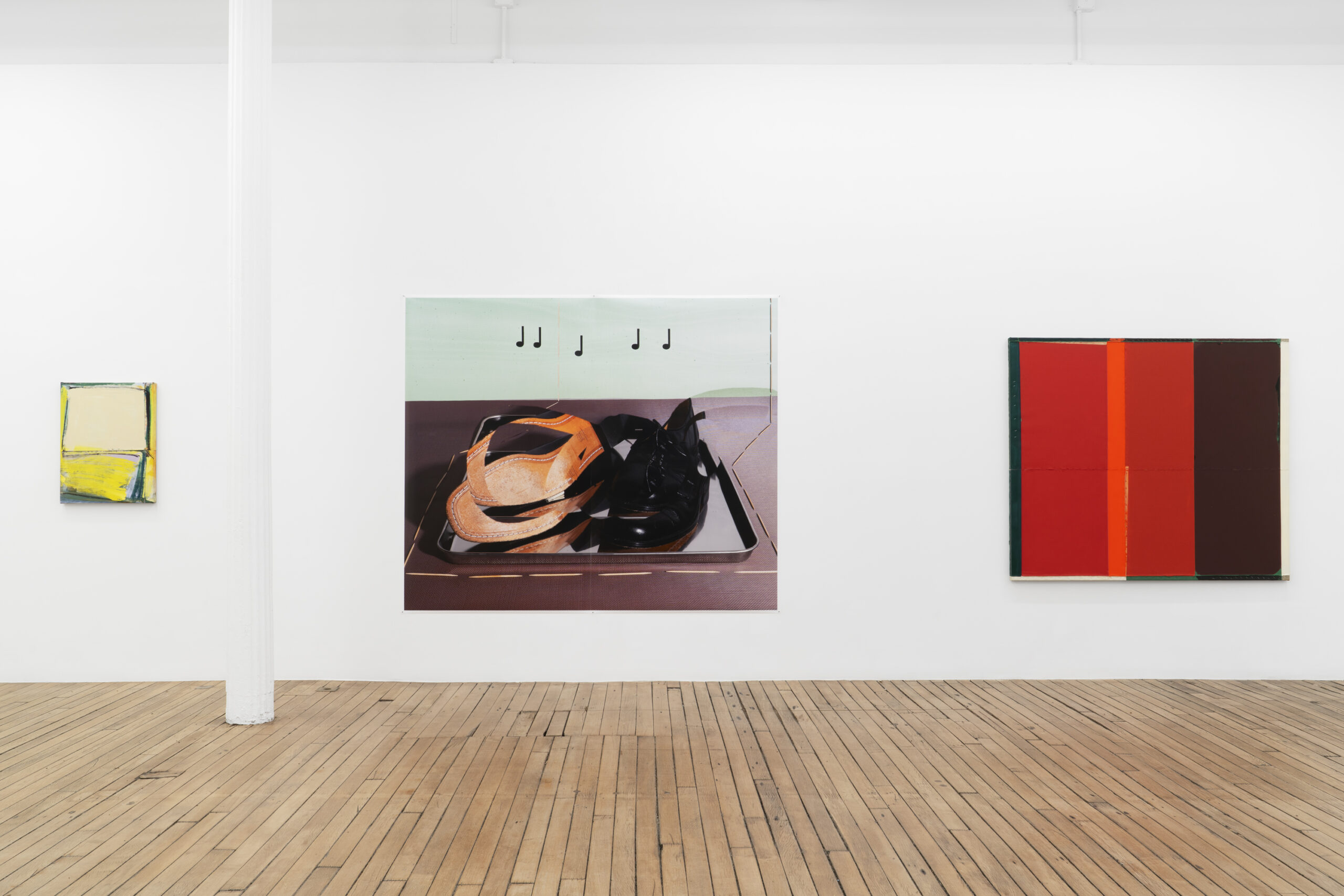 Installation view of "Hunks" featuring Lucas Blalock & Julia Rommel