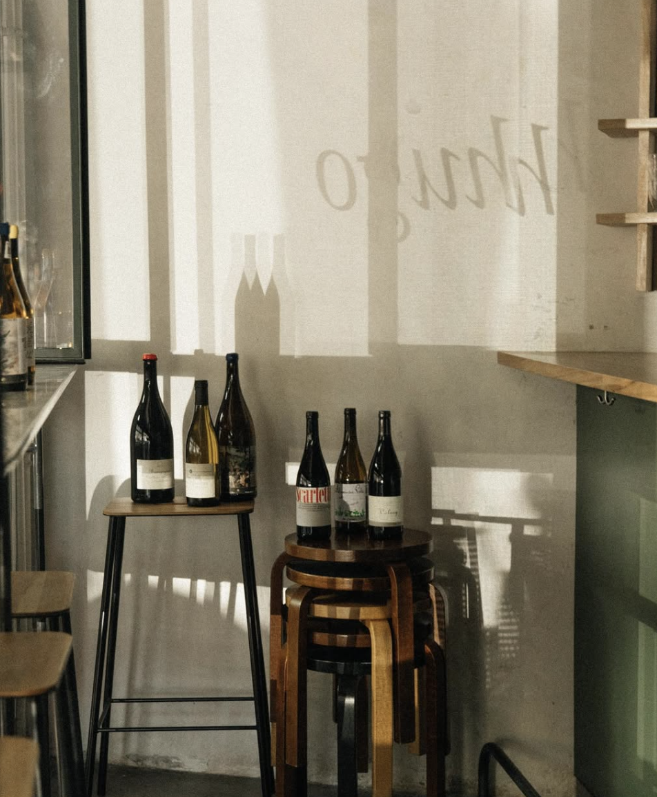 Wine bottles at the bottle shop Hugo el Wine Bar in Mexico City.