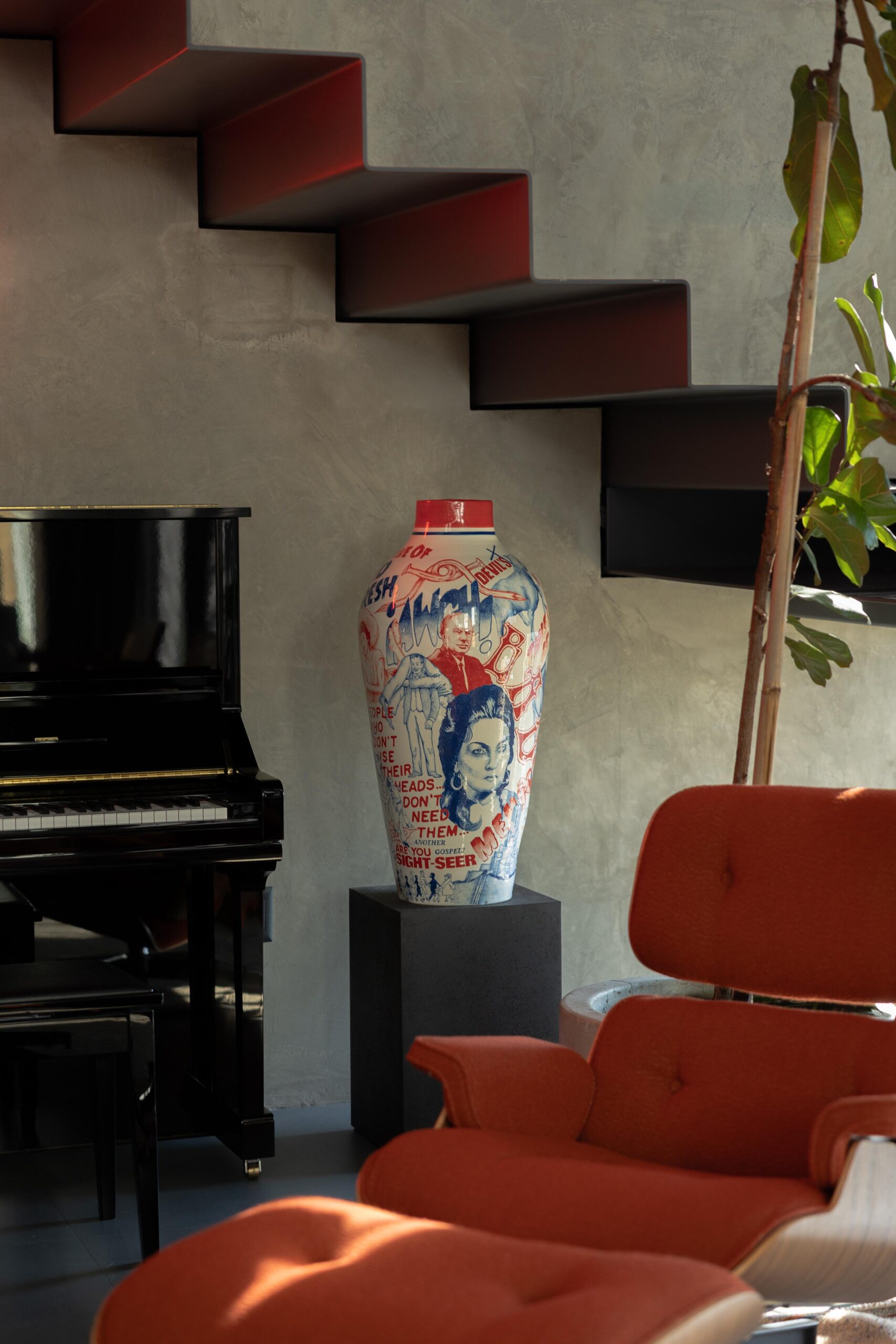 The installed work of Renata Petersen, Bad, 2024 in in the home of Amaury Vergara and Valeria Bross