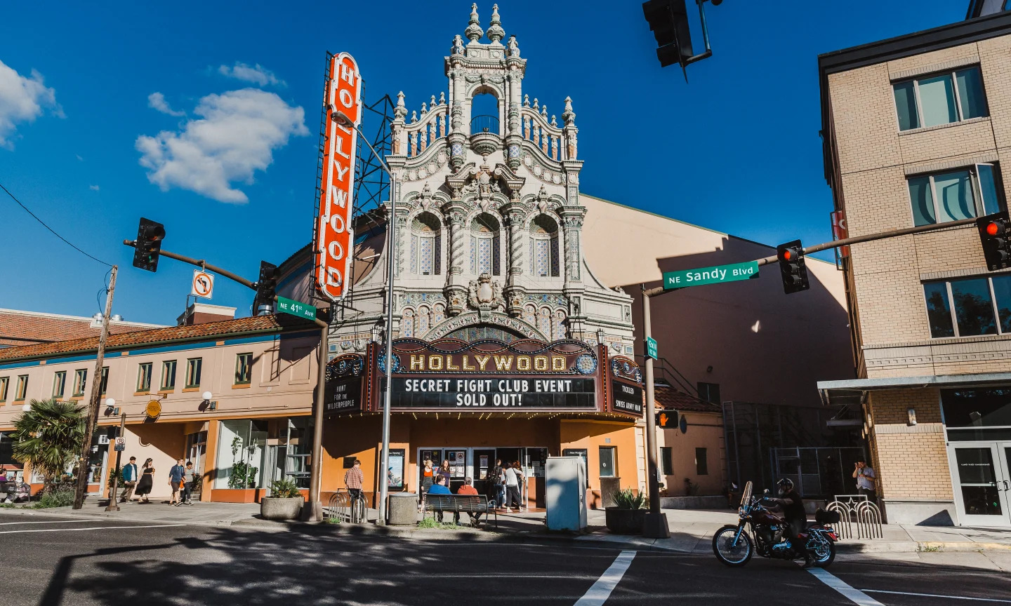 The Hollywood Theatre, an independent art house movie theater in Portland, Oregon.
