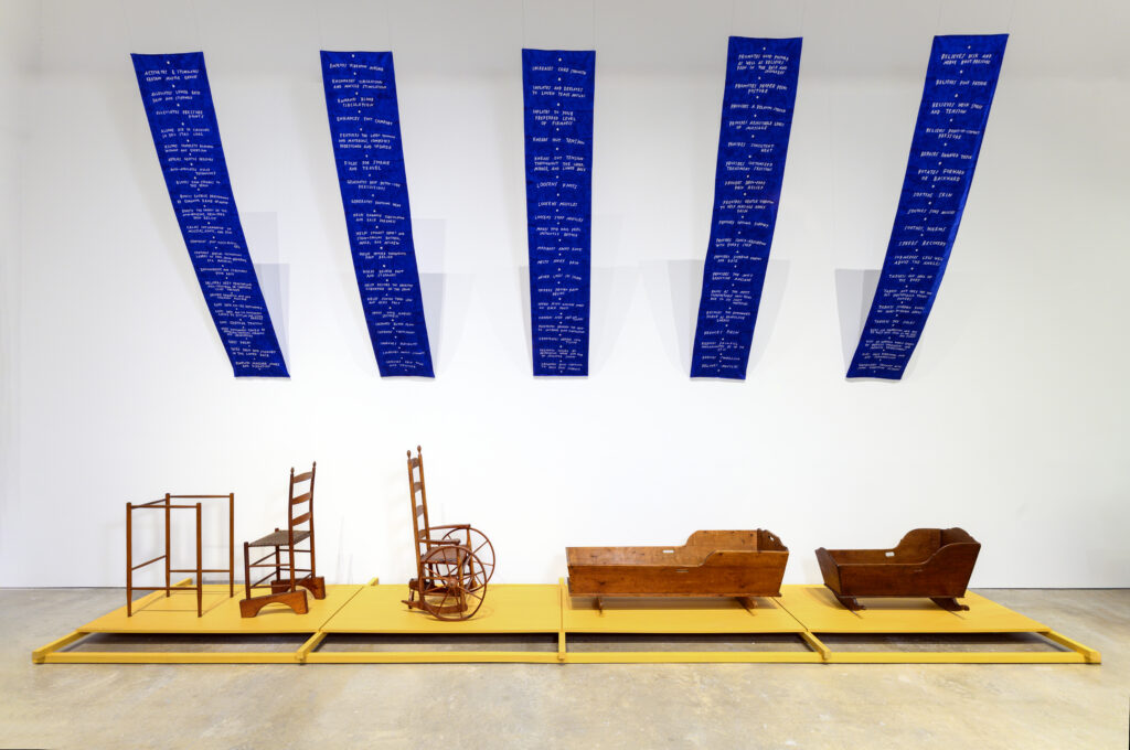 Installation view of "A World in the Making: The Shakers" at the Institute of Contemporary Art, Philadelphia