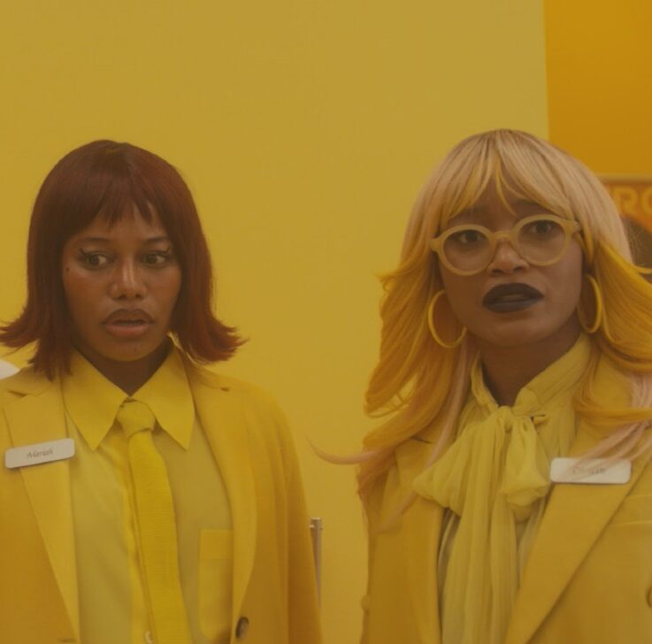 Naomi Ackie, Taylour Paige, and Kiki Palmer in the Boots Riley directed indie movie I Love Boosters from Neon