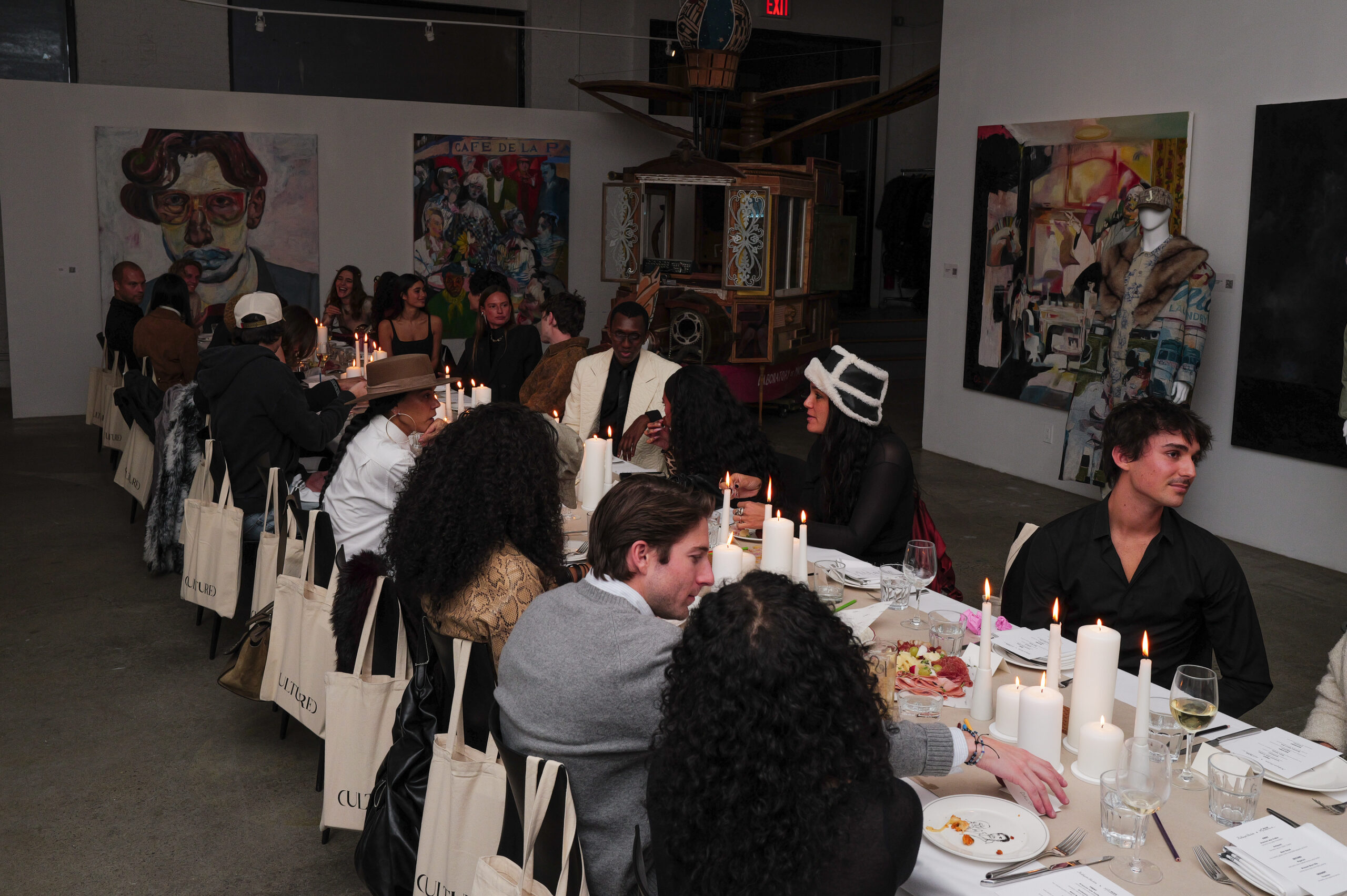 Ambiance at the KidSuper x CULTURED dinner at KidSuper Studios