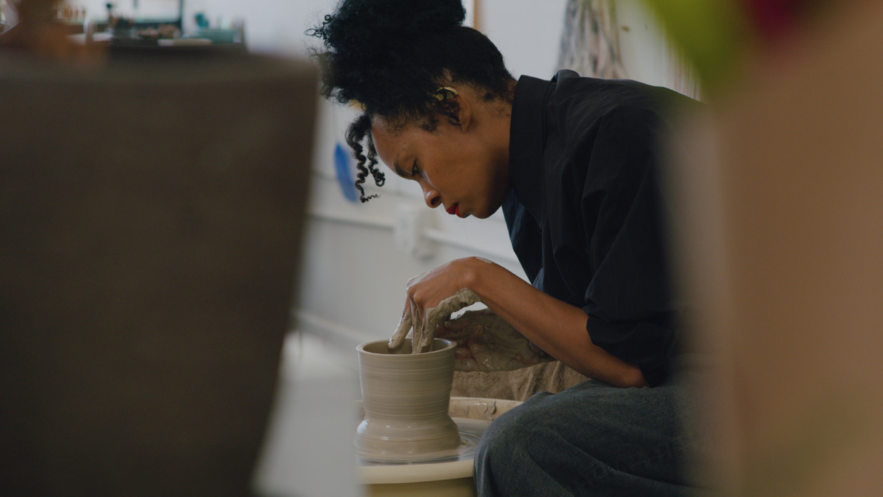 Artist Kenturah Davis in her Los Angeles studio