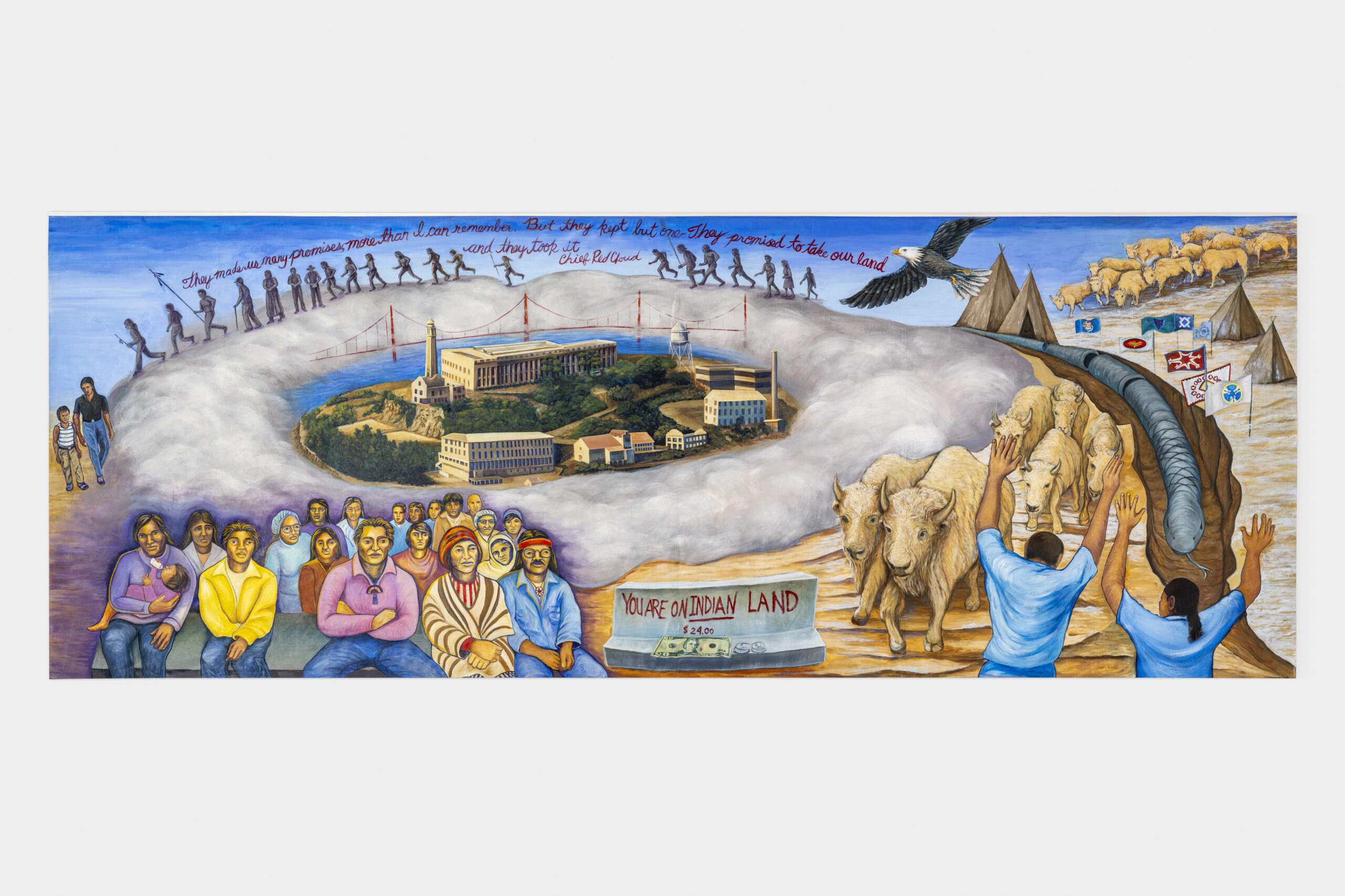 Mural by Judith F. Braca, showing at Jeffrey Deitch Gallery during Frieze LA 2026.