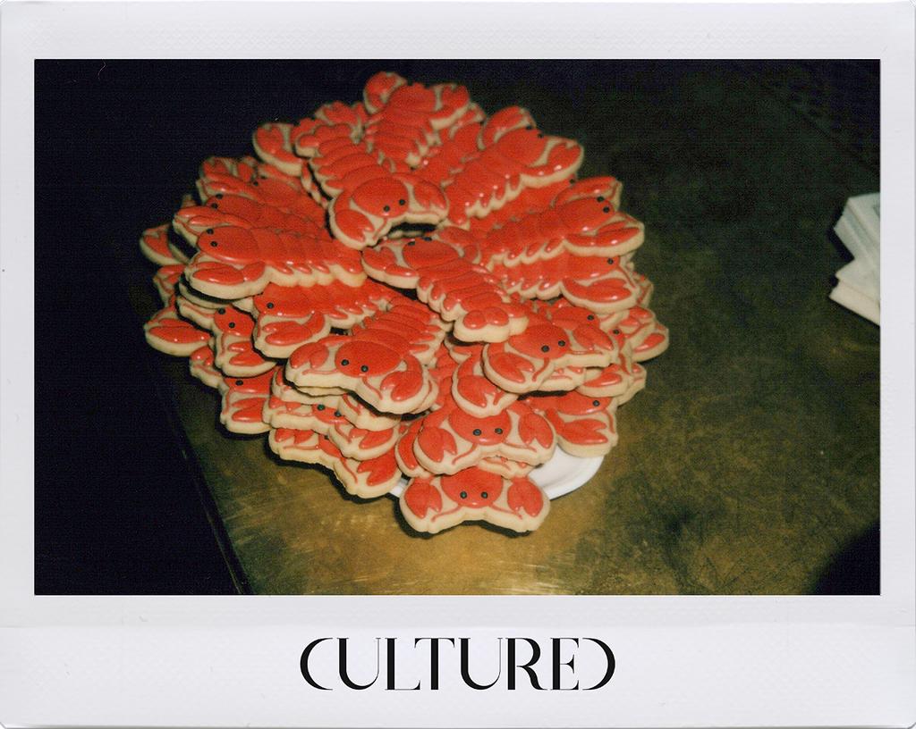 Lobster cookies at the Connor Storrie cover launch dinner