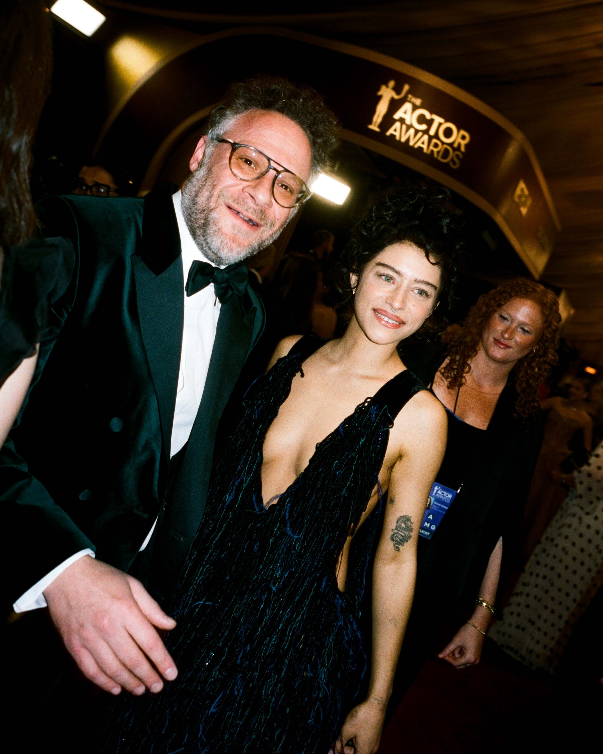 Seth Rogen and Odessa A'zion on the Actor Awards red carpet