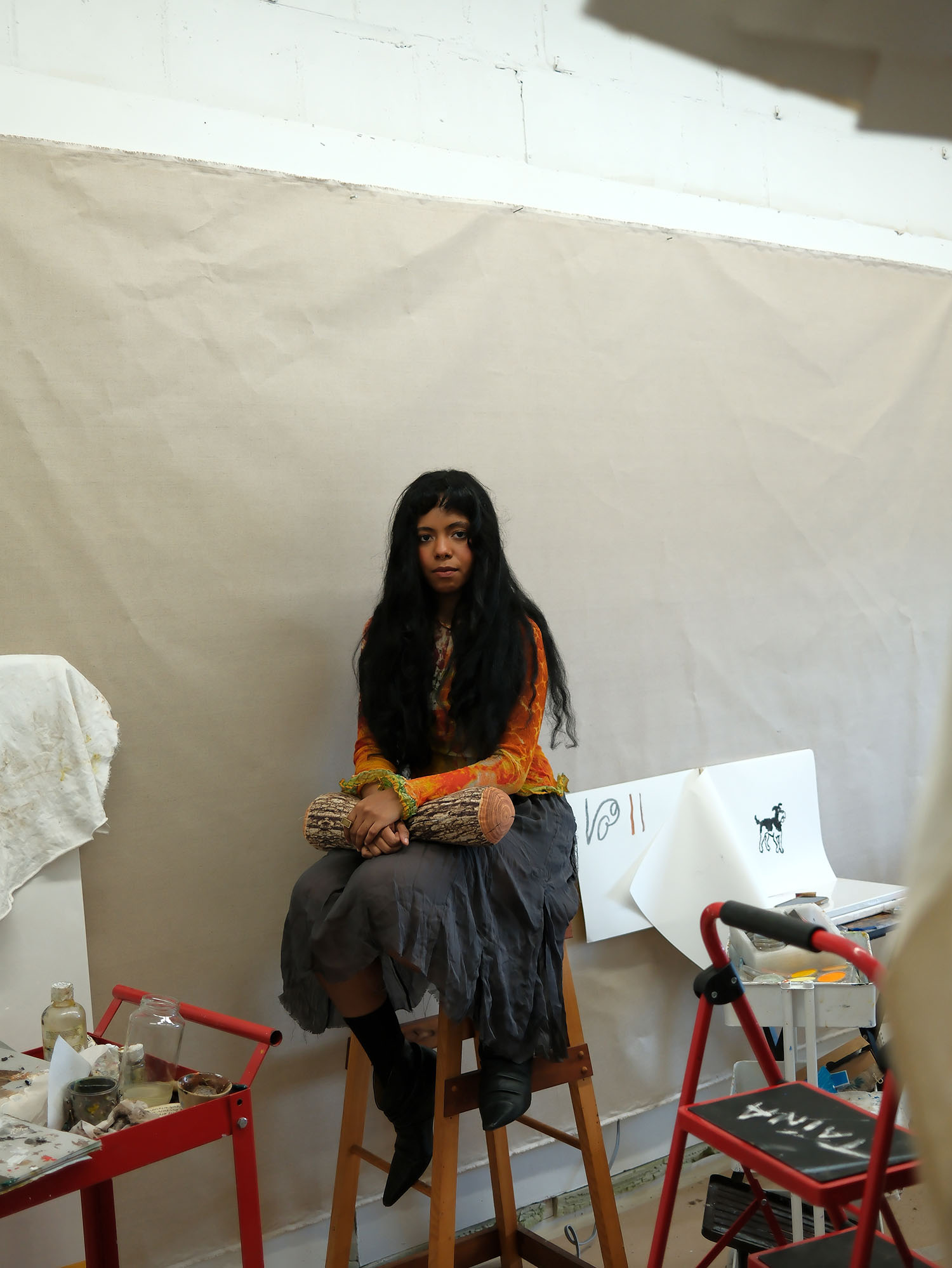 Artist Taina Cruz in her New Haven studio