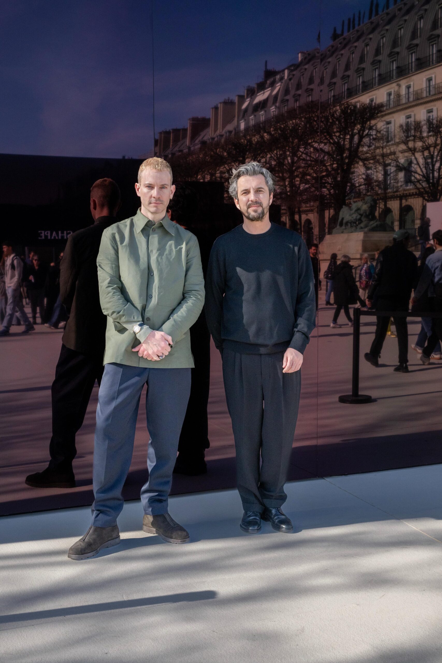 Dan Thawley and Matthieu Pinet pose for a portrait at the MATTER and SHAPE design fair