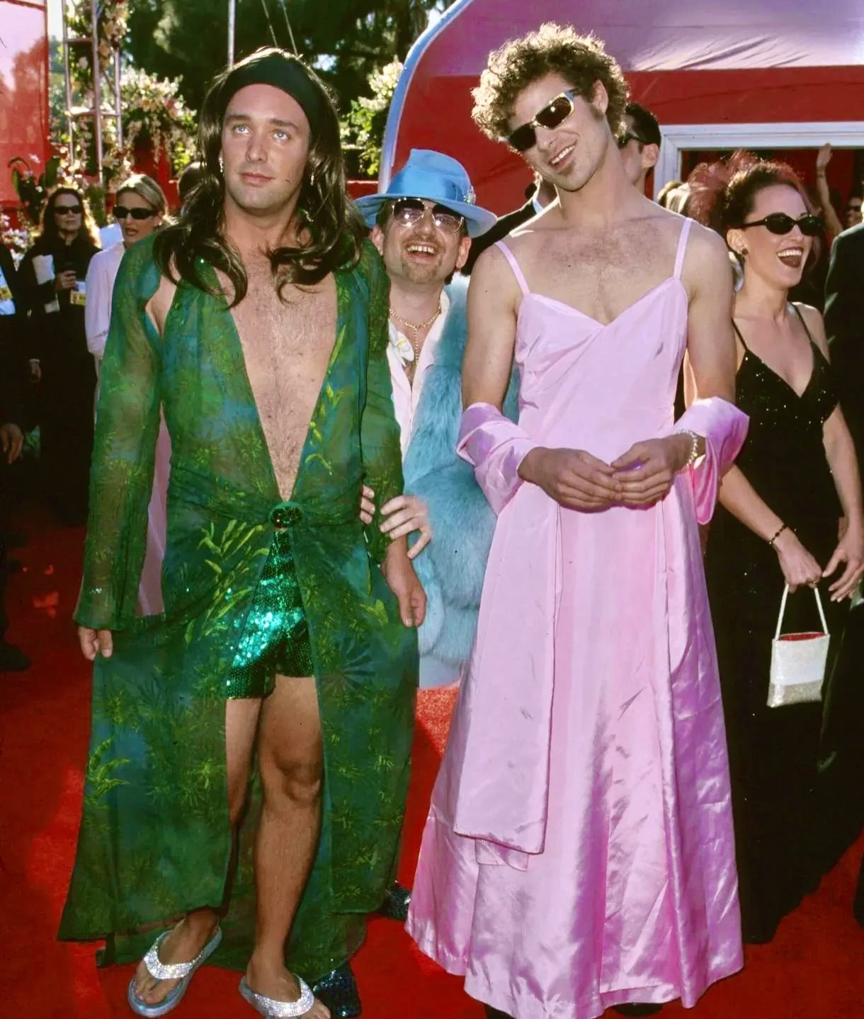 Trey Parker and Matthew Stone walk the red carpet at the Academy Awards