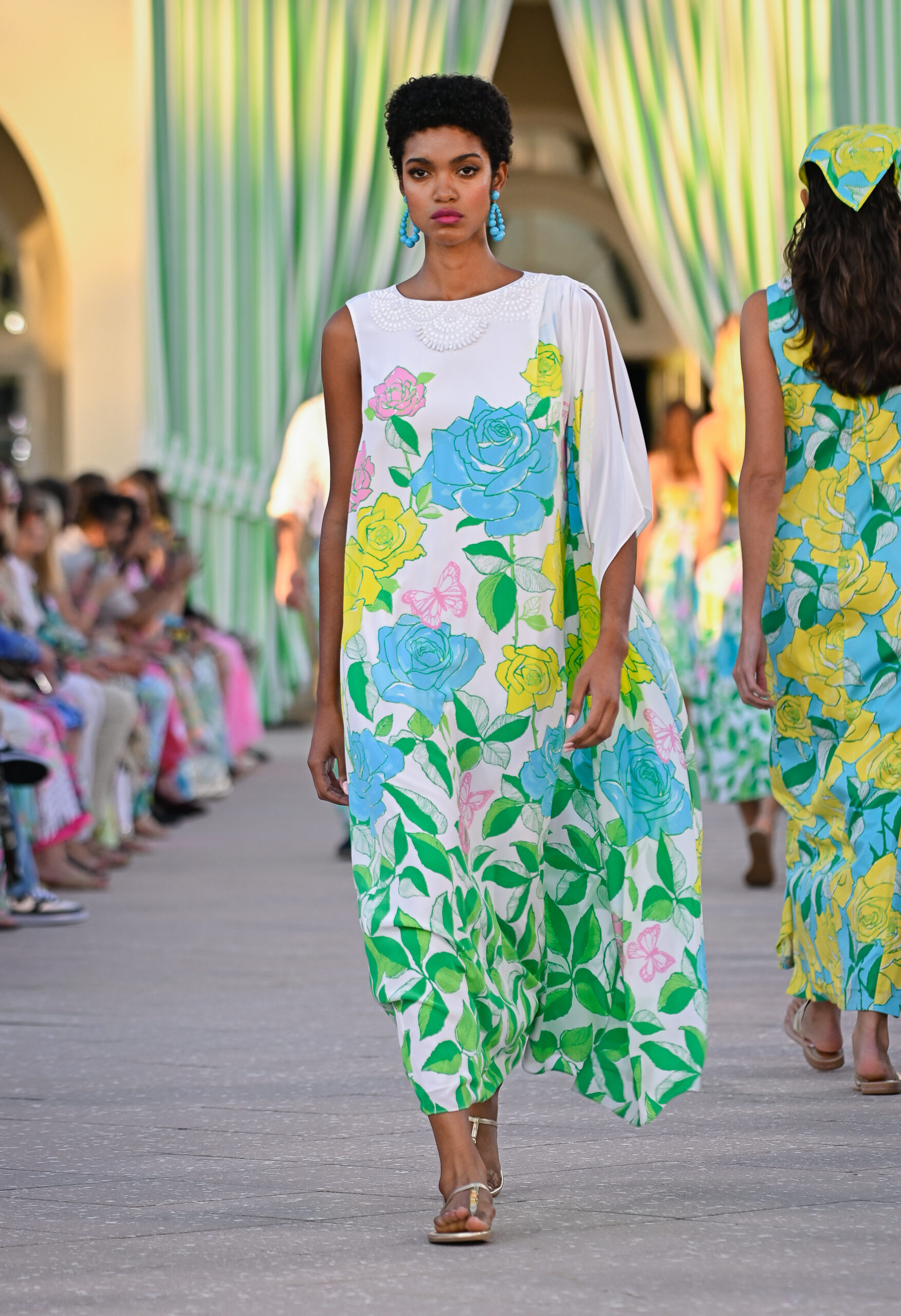 lilly-pulitzer-spring-summer-2026-collection-launch A model walks the runway at the Lilly Pulitzer Spring/Summer 2026 show