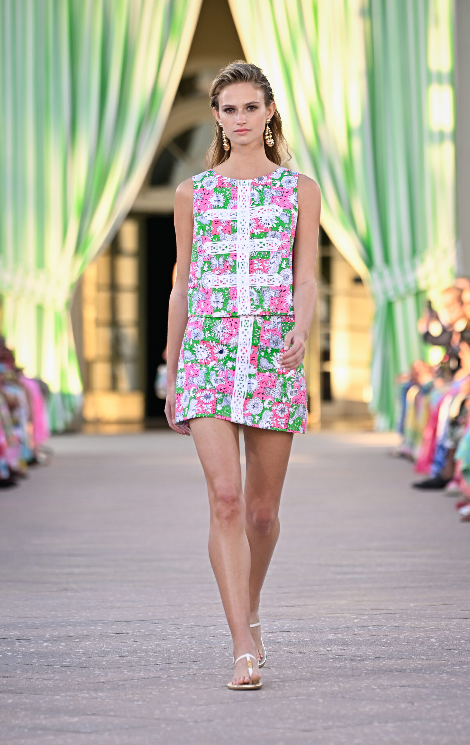 lilly-pulitzer-spring-summer-2026-collection-launch A model walks the runway at the Lilly Pulitzer Spring/Summer 2026 show