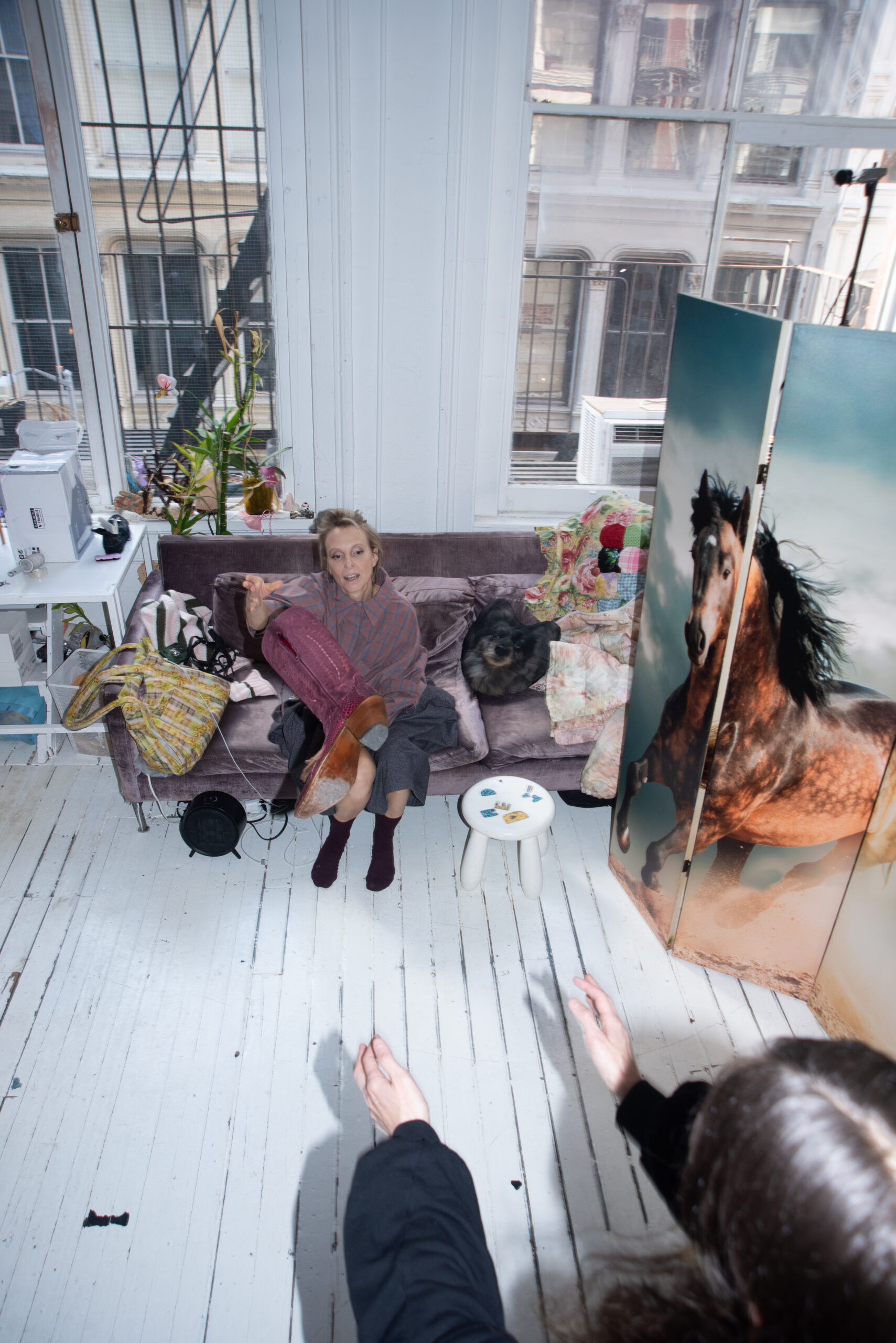 Portrait of Camille Henrot and Hillary Taymour