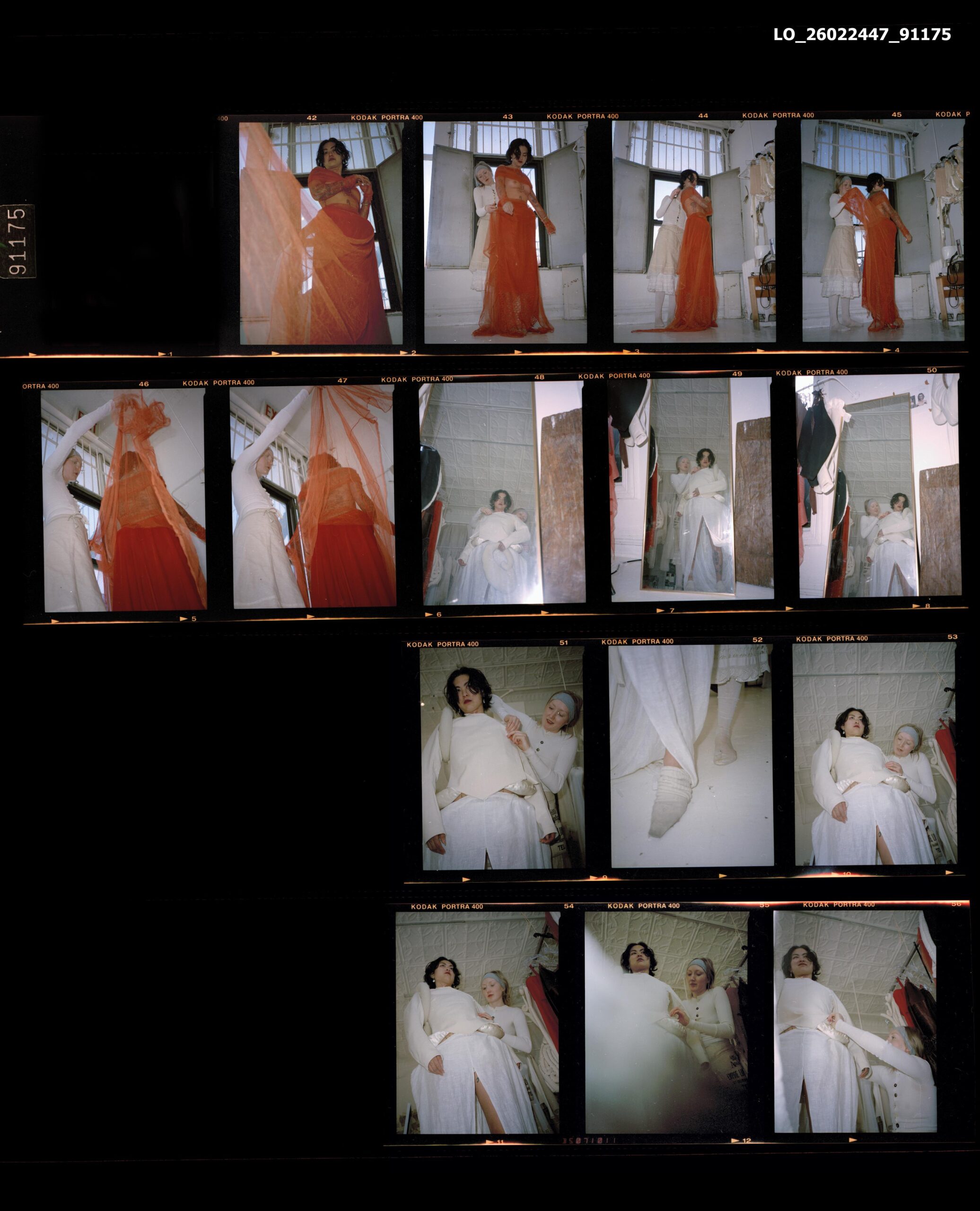 Zoe Gustavia Anna Whalen dresses Cato Young in her garments in a white-washed studio filled with light