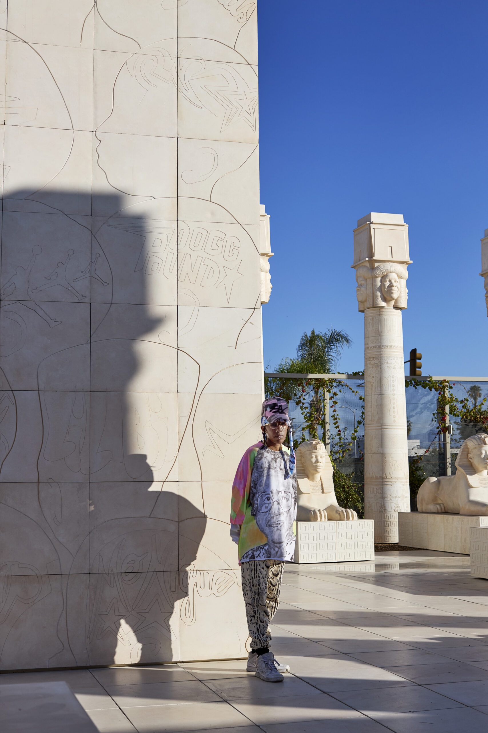 Lauren Halsey at her sculpture park in Los Angeles sister dreamer