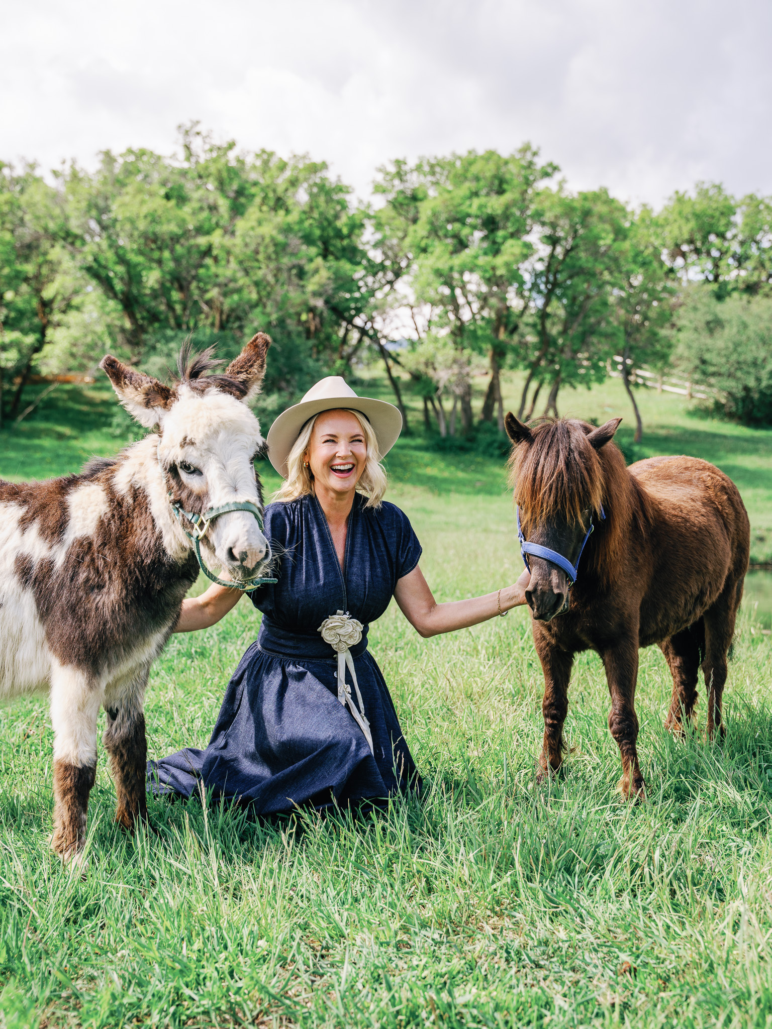 Allison Rose on her Aspen Farm with a donkey and miniature horse