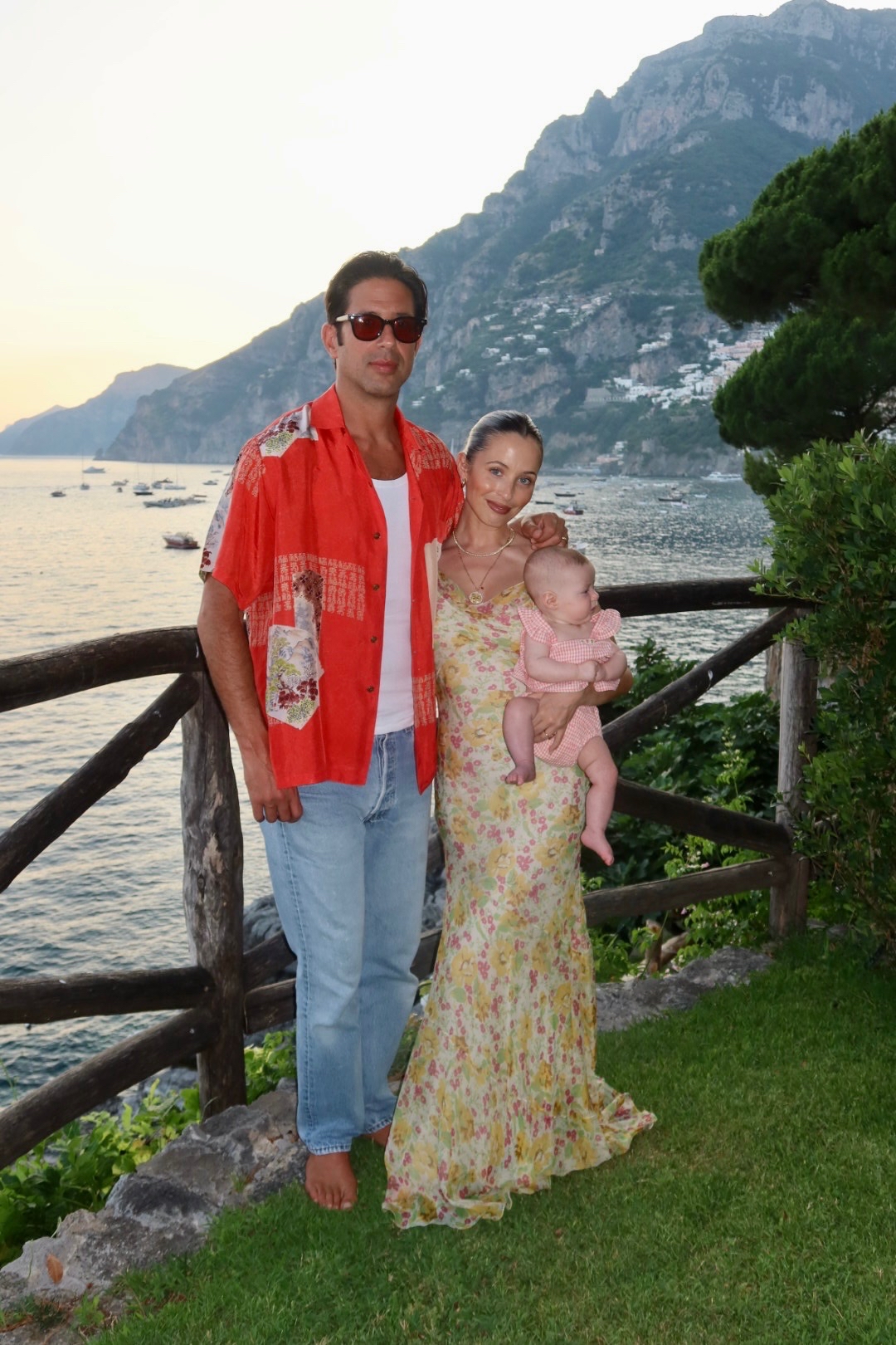 Greg and Grace Chait pose for a family portrait