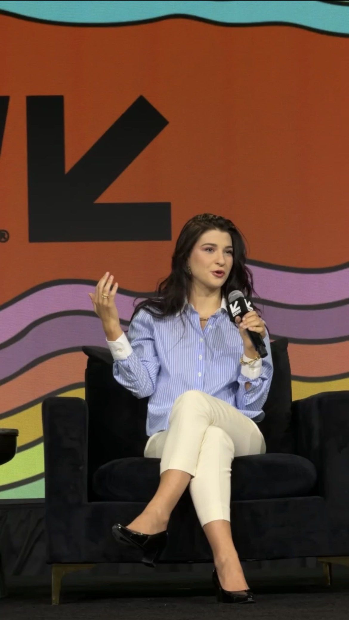 Phoebe Gates speaks during a panel