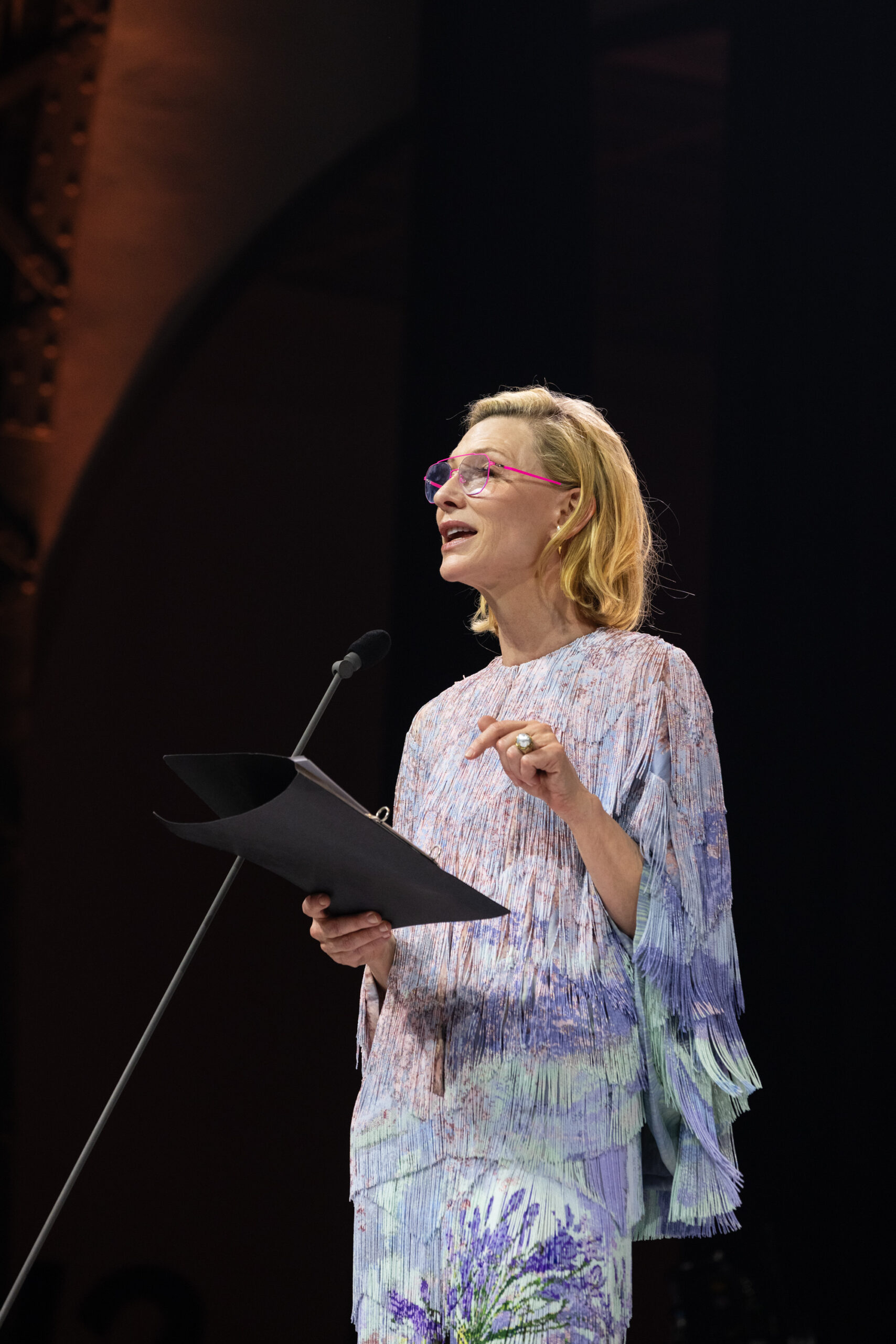Cate Blanchett offers remarks at the first annual Hamburger Banhof gala