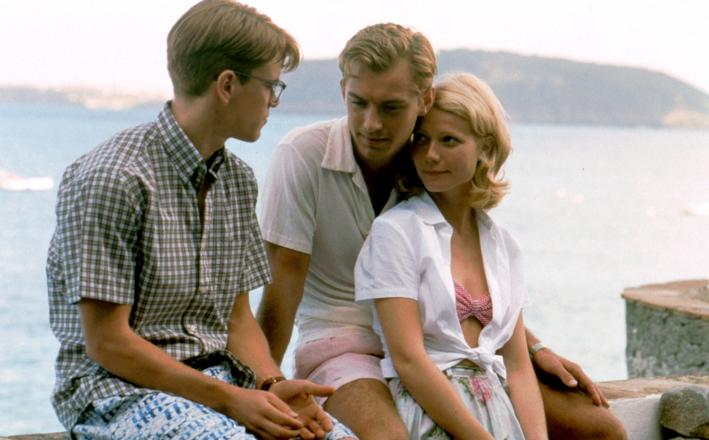 Matt Damon, Jude Law, and Gwyneth Paltrow in the film adaptation of The Talented Mr. Ripley based on the Book by Patricia Highsmith
