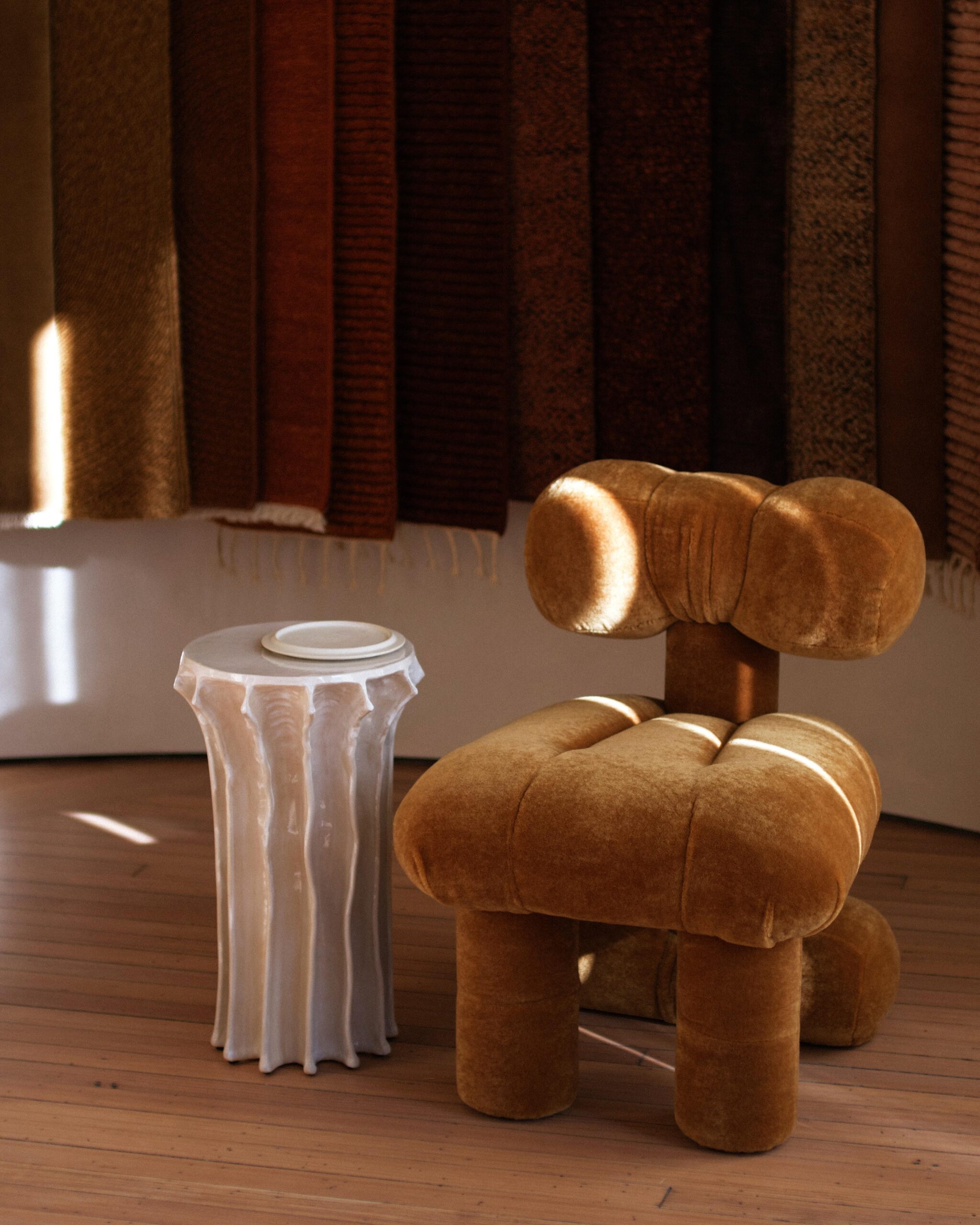 Rugs and curated furniture are displayed at the Armadillo flagship store