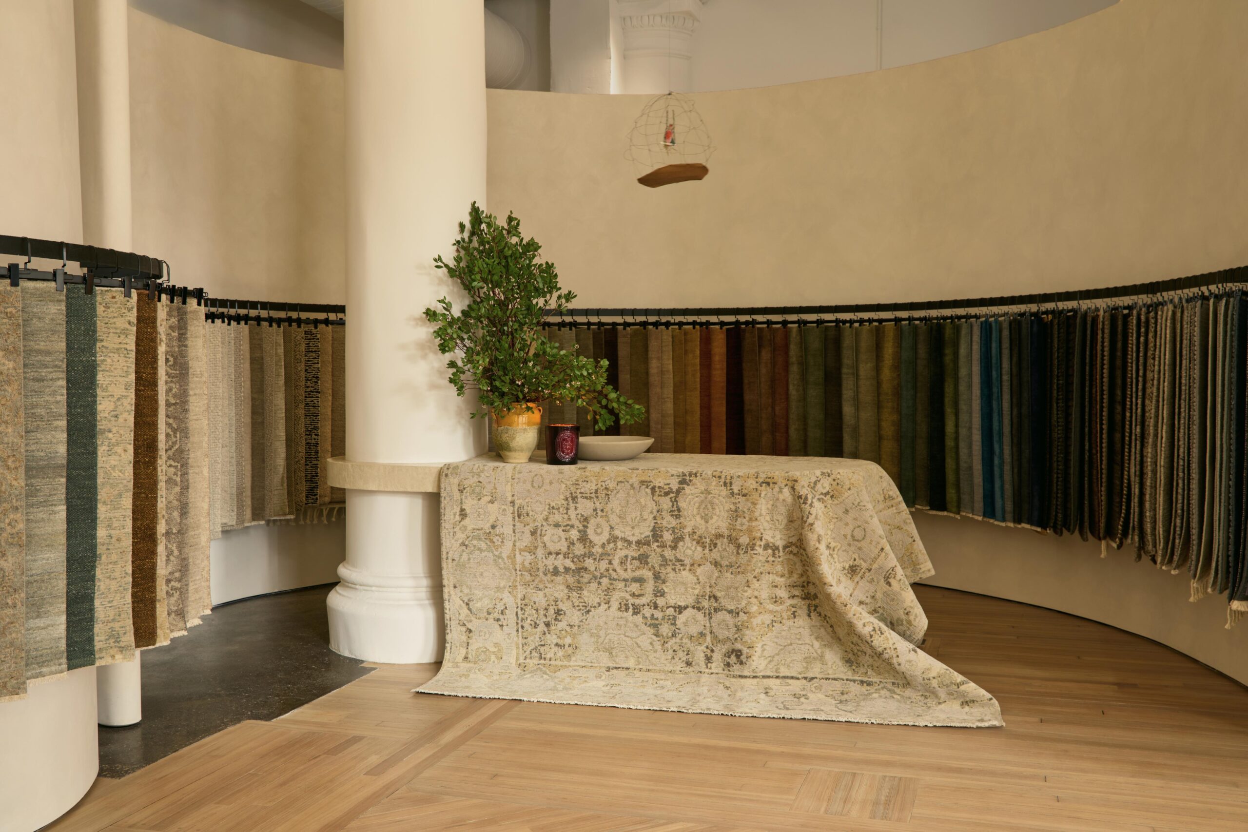 Rugs and curated furniture are displayed at the Armadillo flagship store