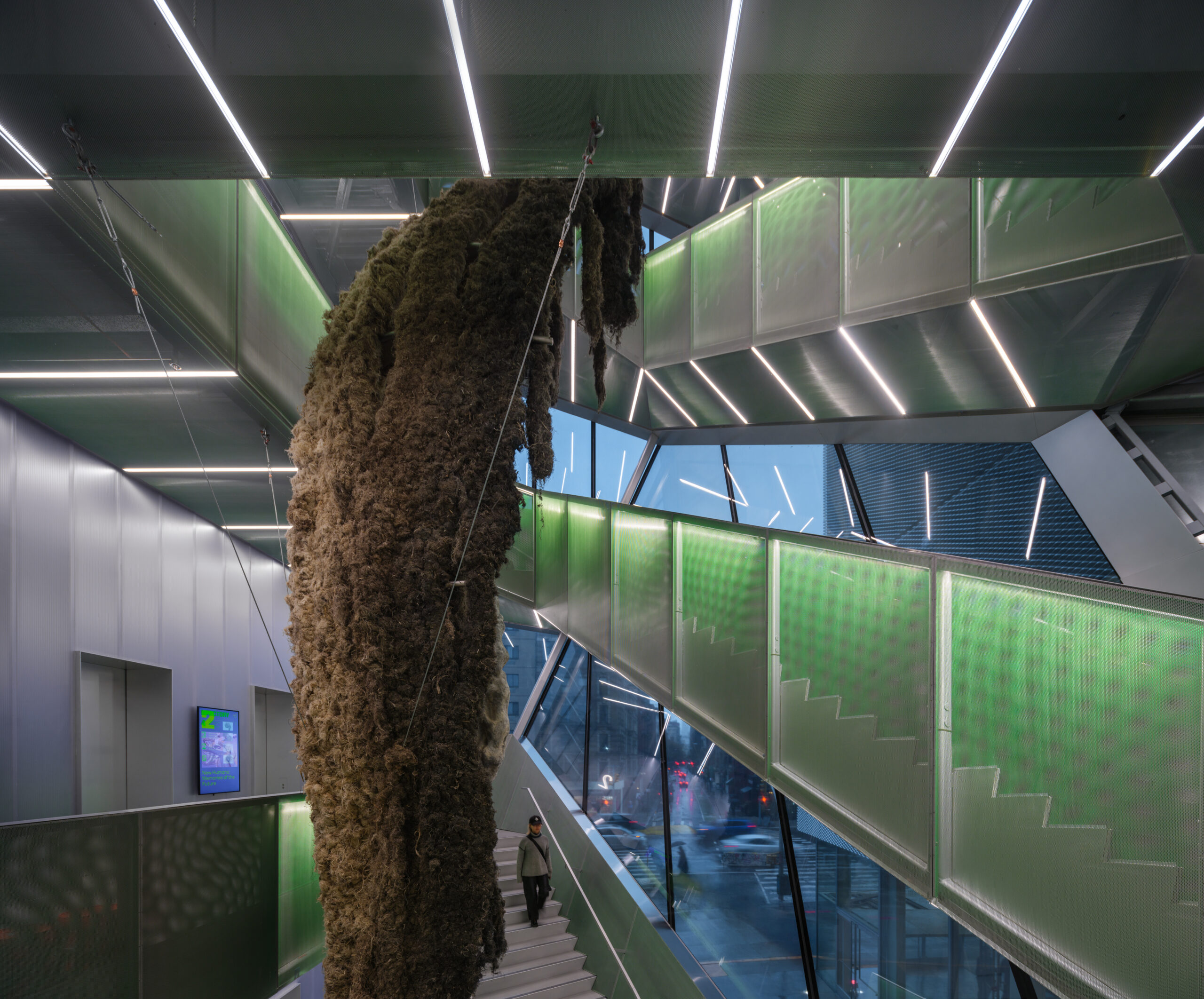 Inside the New Museum building in New York