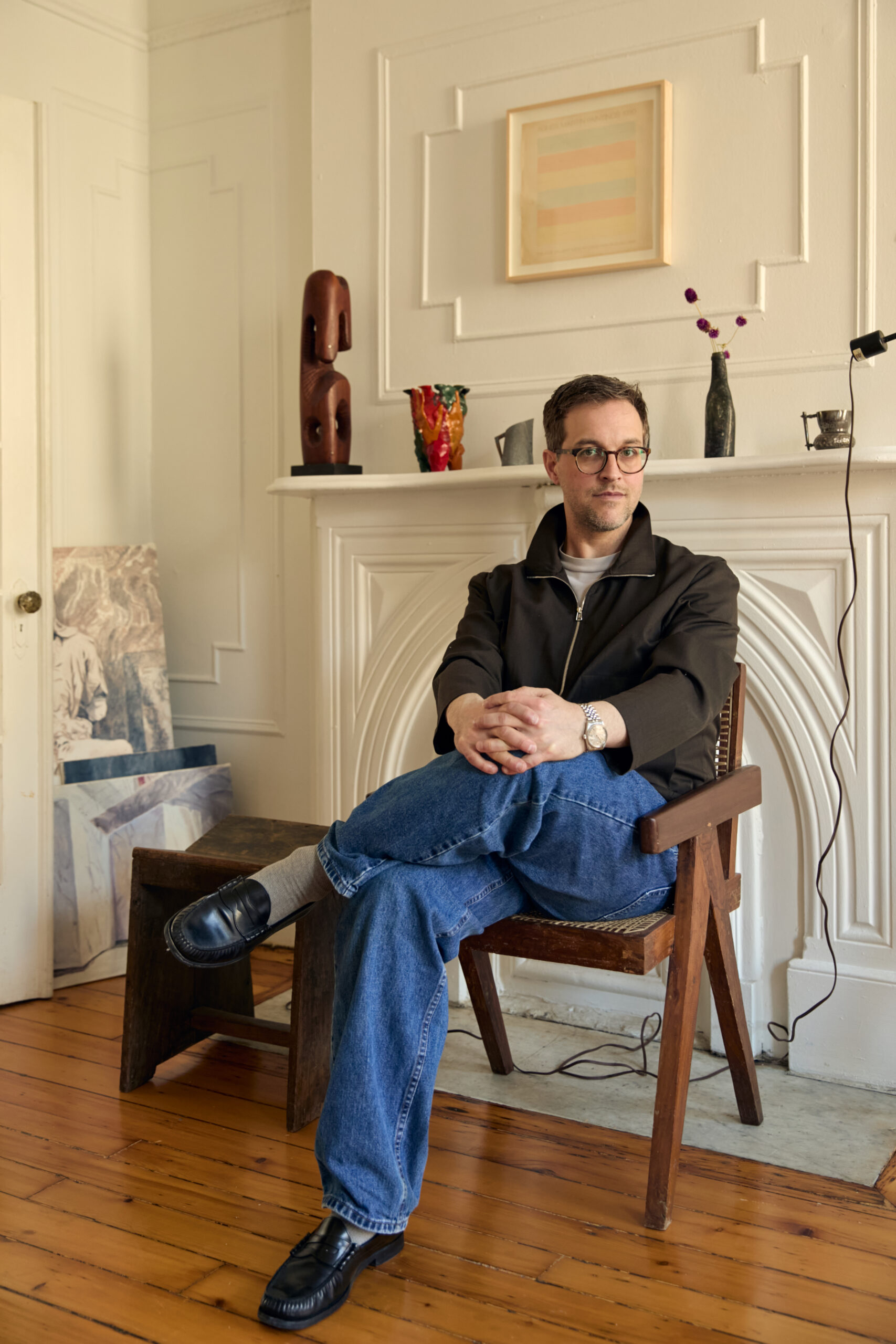 art-collector-questionnaire-geoff-snack-rare-books-design Geoff Snack poses for a portrait at home