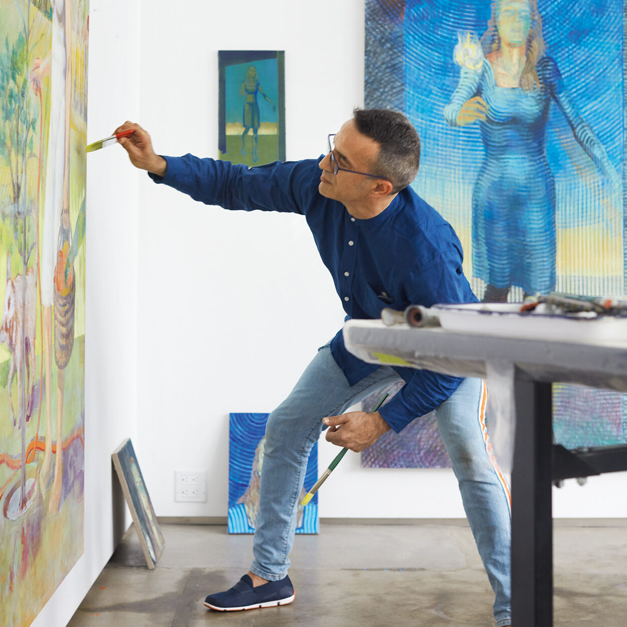 Carlos Vega Combines Stones, Renaissance Frames, and Forgotten Celebrities to Make Paintings Designed to Transcend Time