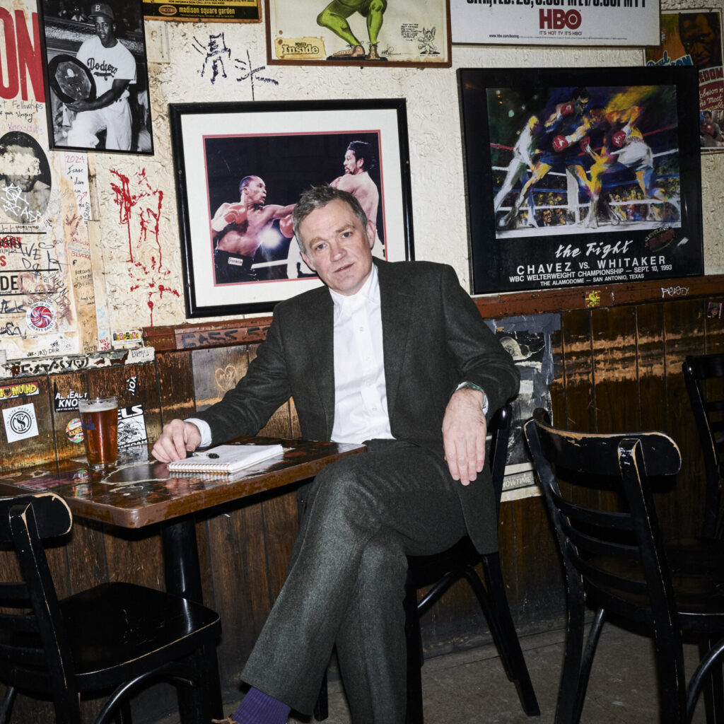 Patrick Radden Keefe in Midtown at Jimmy’s Corner. All photography by Jeremy Liebman.