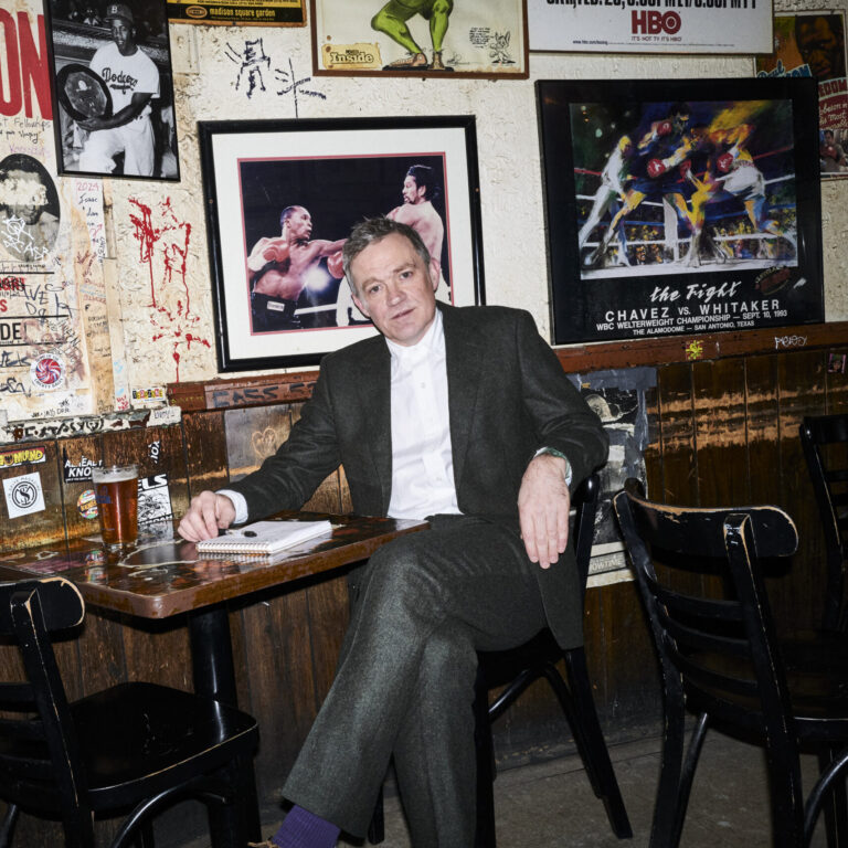 Patrick Radden Keefe in Midtown at Jimmy’s Corner. All photography by Jeremy Liebman.