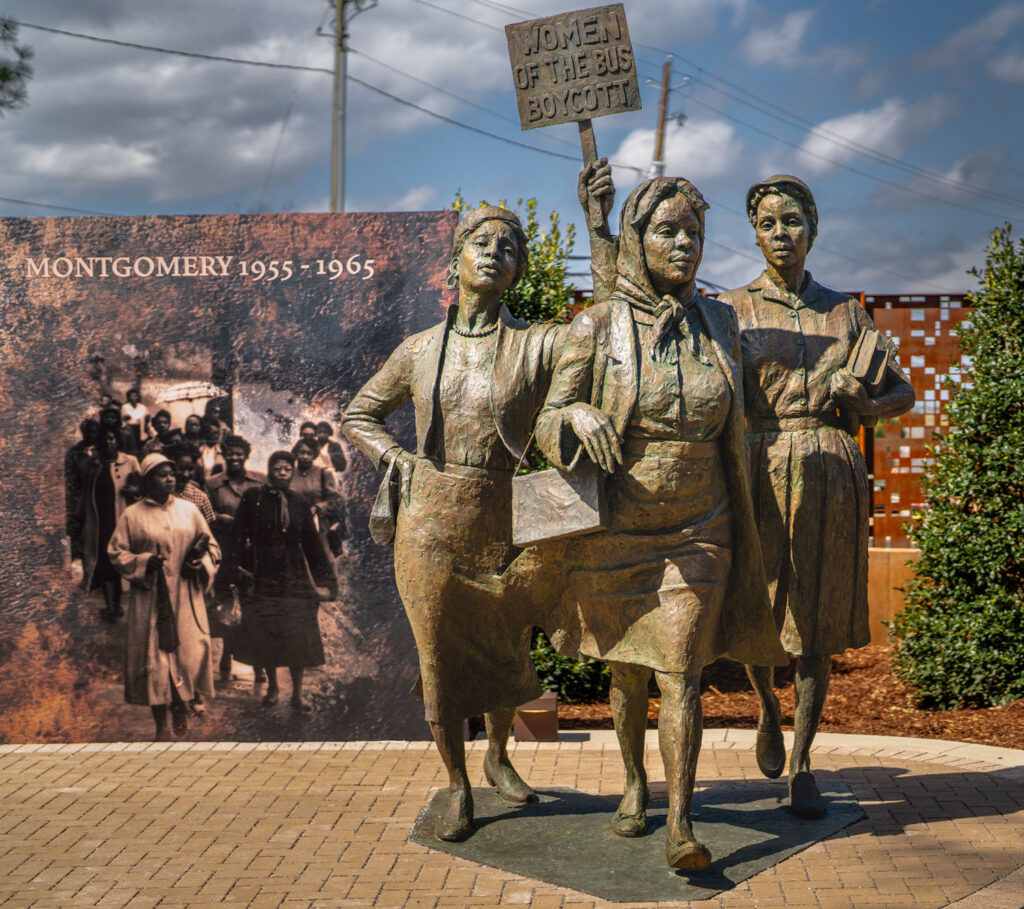 Statue in the Equal Justice Initiative's Montgomery Square