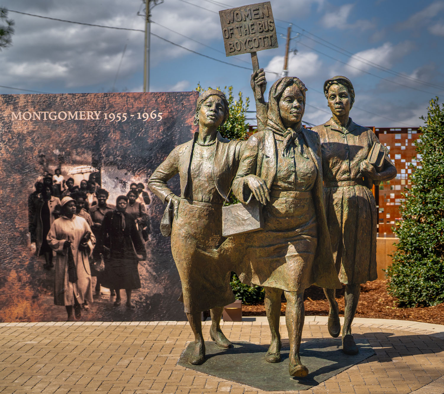 Statue in the Equal Justice Initiative's Montgomery Square