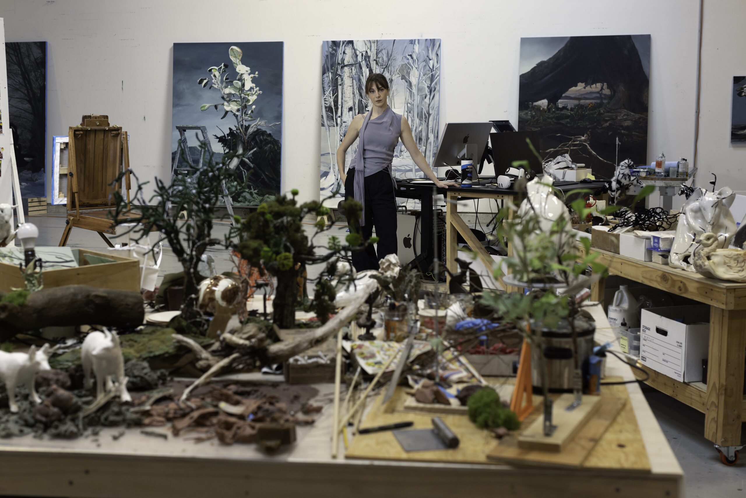 Artist Emma Webster in her Los Angeles studio